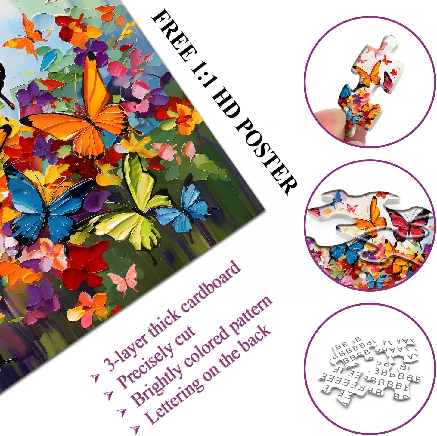 Butterfly Garden Jigsaw Puzzles 1000 Pieces