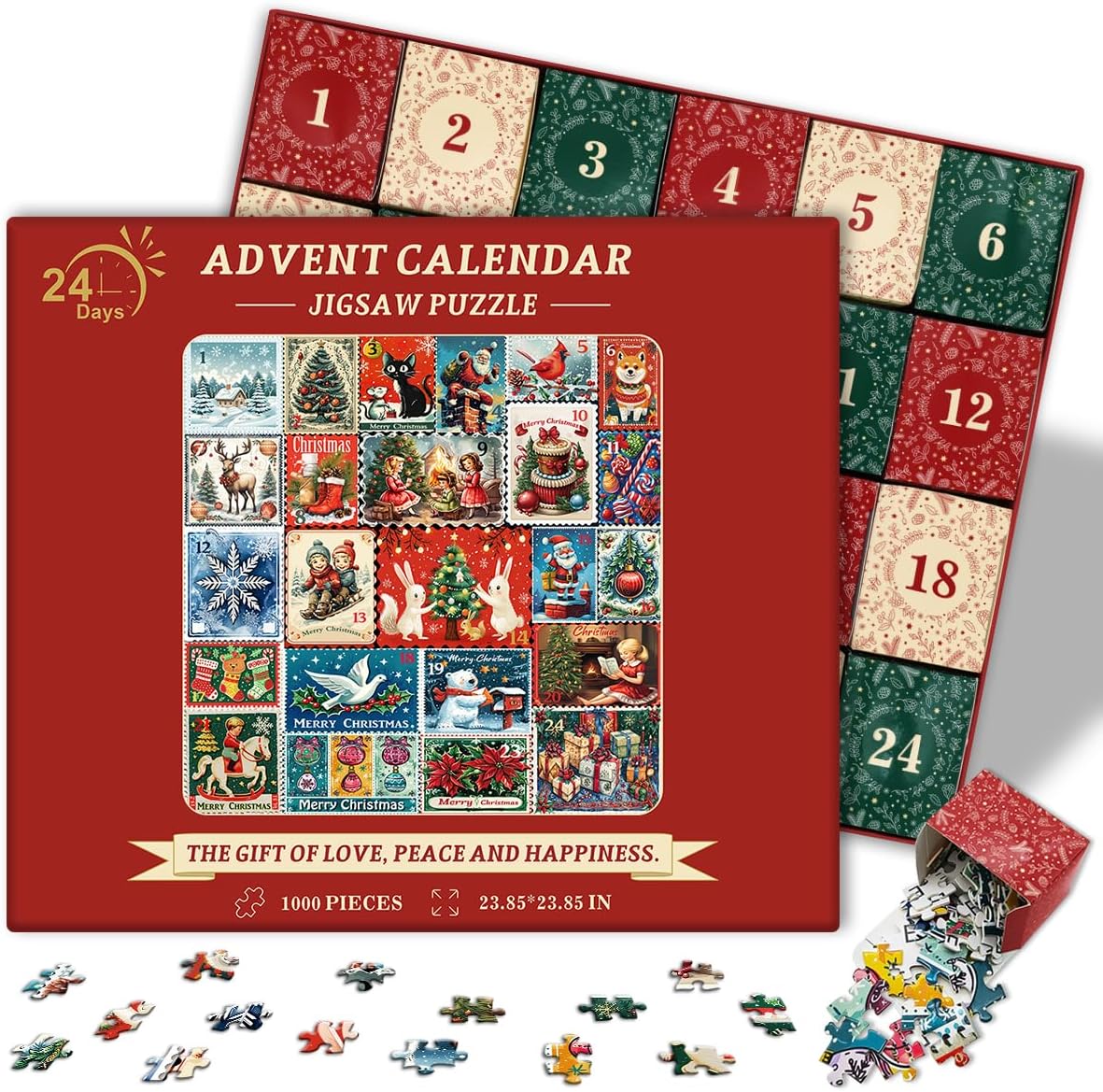 Christmas stamps Advent Calendar Jigsaw Puzzle 1000 Pieces