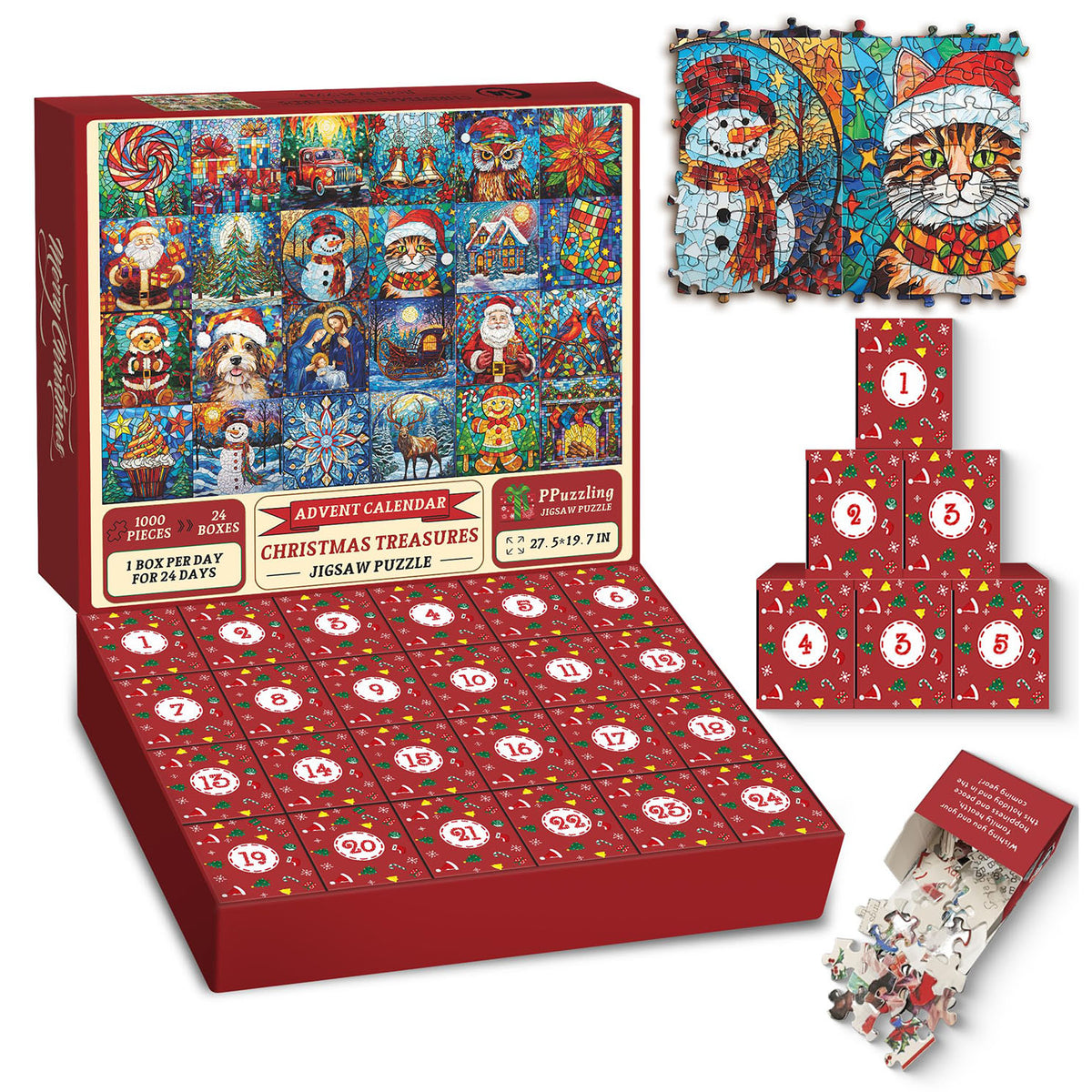 Christmas Treasures Advent Calendar Jigsaw Puzzle 1000 Pieces