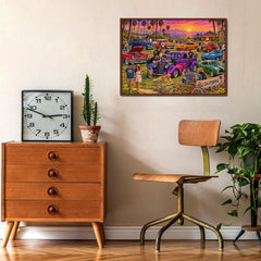 Sunset Car Meet Jigsaw Puzzle 1000 Pieces