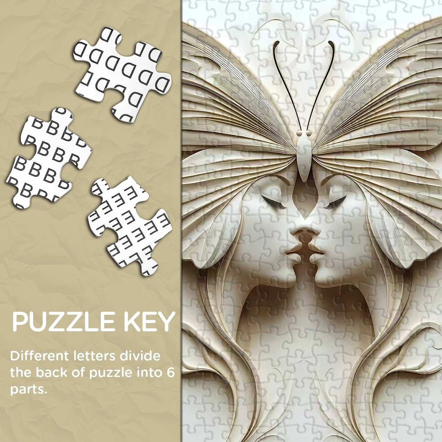 Puzzle de puzzle des jumeaux à face papillon 1000 pièces