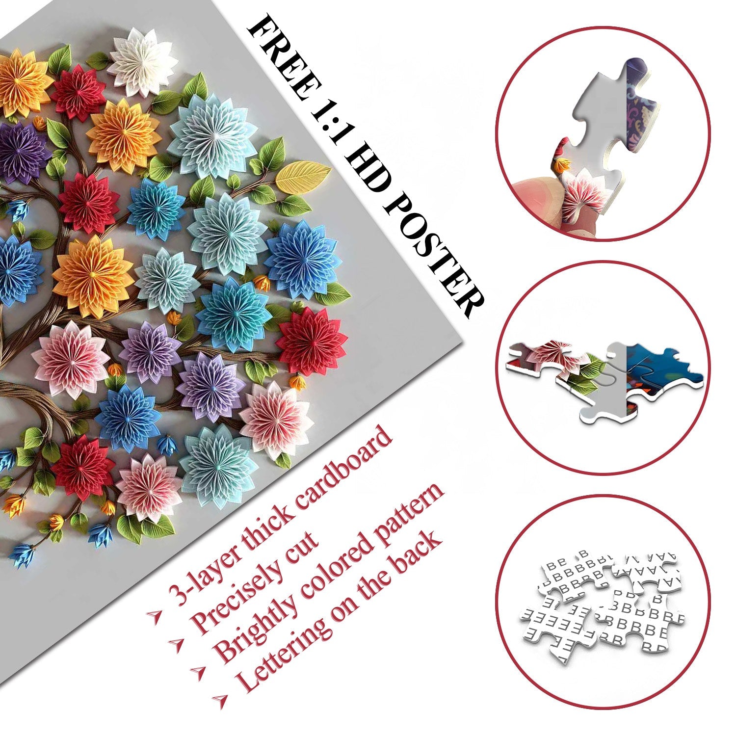 Papierblütenbaum-Puzzle 1000 Teile