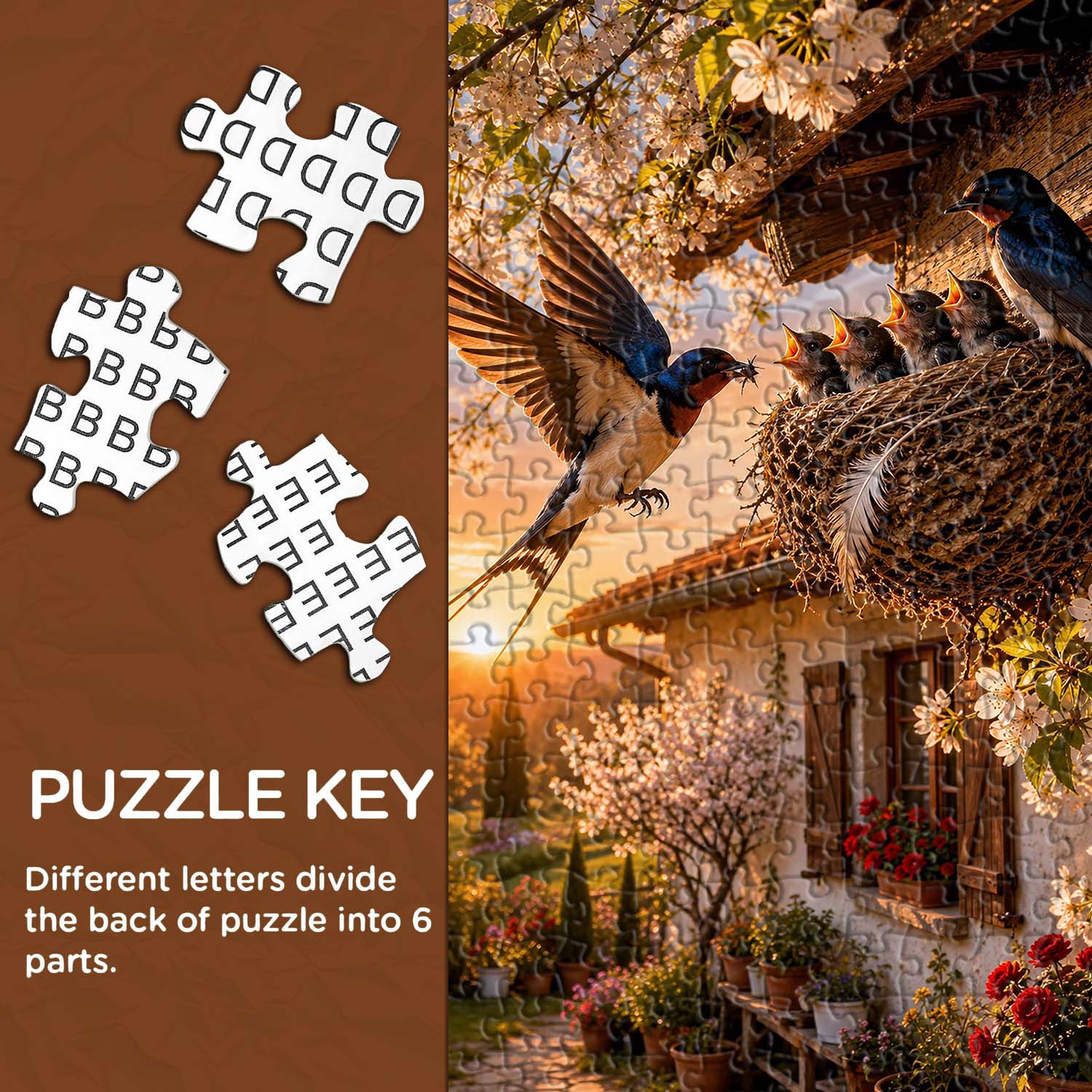 Spring Swallow Brood Jigsaw Puzzle 1000 Pieces