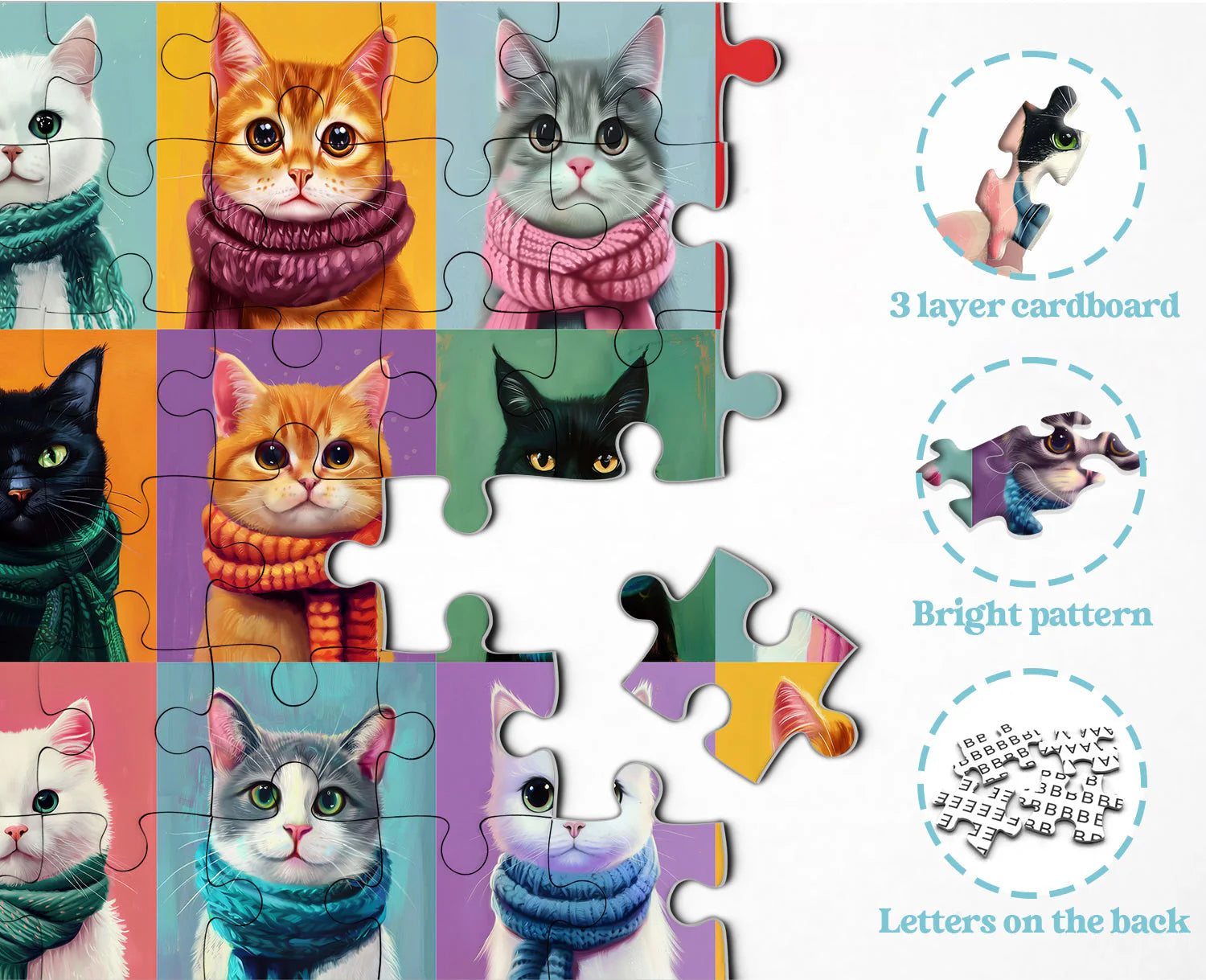 Puzzle Collection Écharpe Chat 1000 Pièces