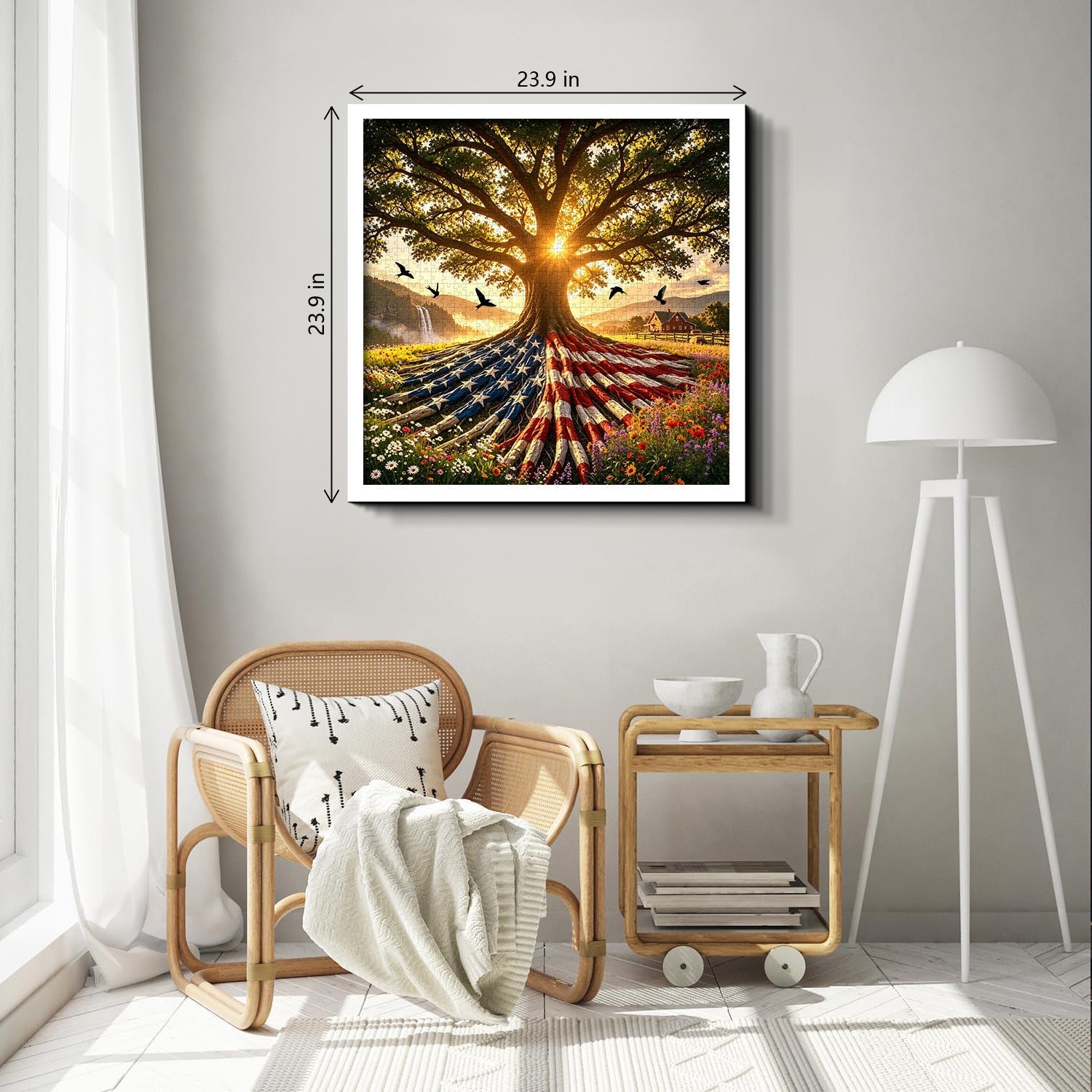 Flag Roots Sunset Oak Jigsaw Puzzle 1000 Pieces