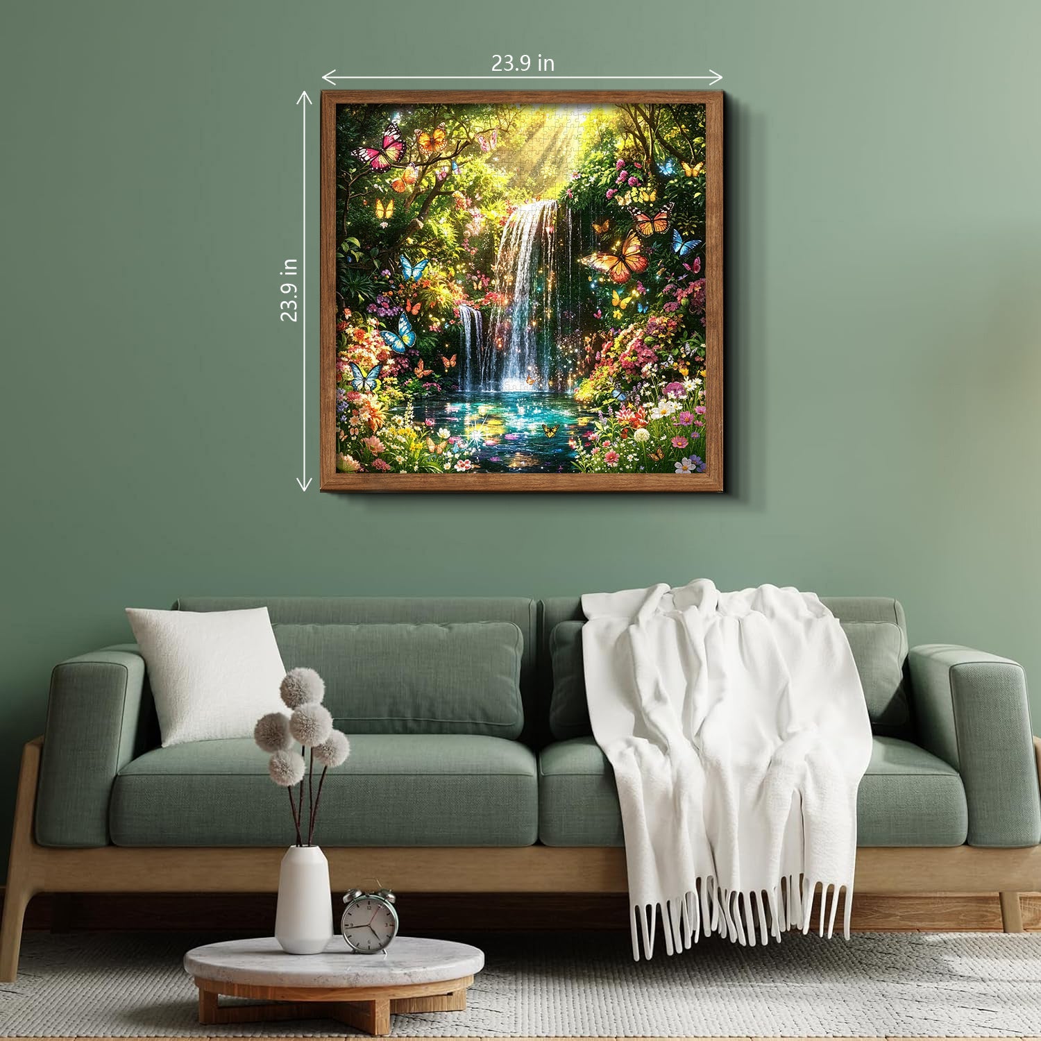 Wasserfall-Schmetterlinge-Garten-Puzzle 1000 Teile