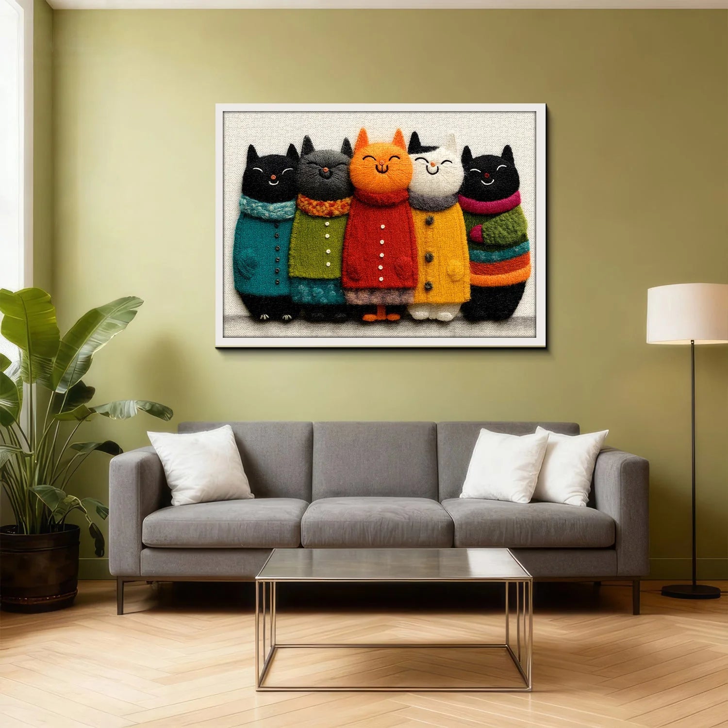 Cozy Cat Art Jigsaw Puzzle 1000 Pieces