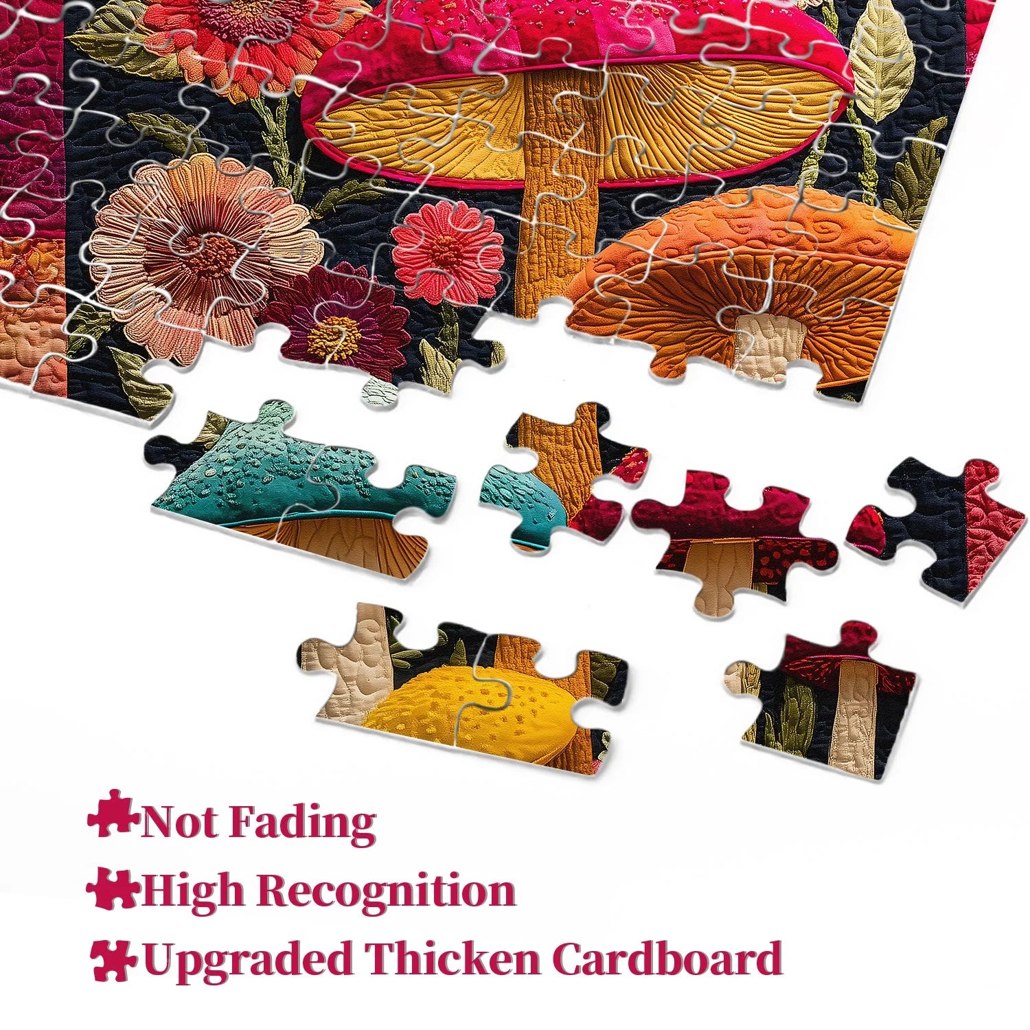 Mushroom Quilt Jigsaw Puzzle 1000 Pieces