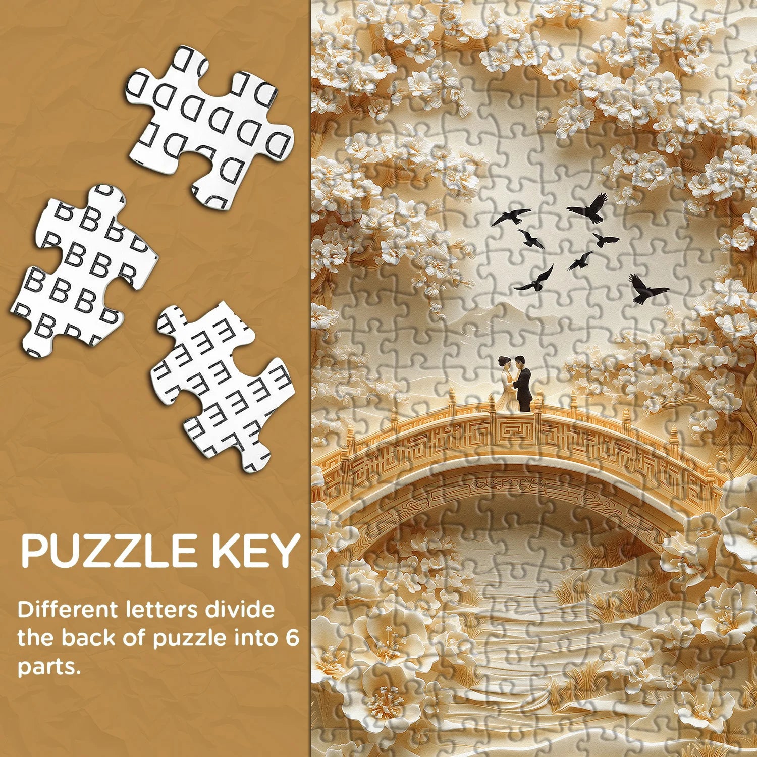 Puzzle del ponte degli amanti d'oro, 1000 pezzi