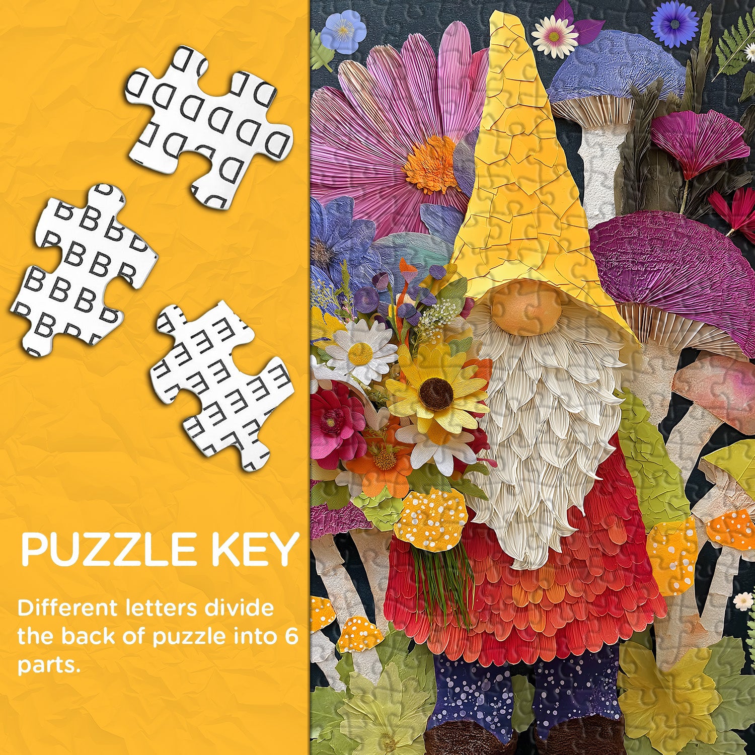 Puzzle Fiori e Gnomi 1000 Pezzi