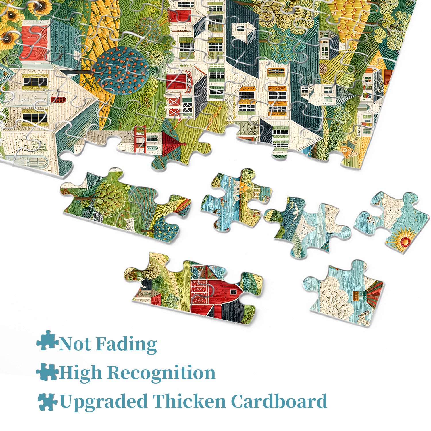 Quilted Farm Jigsaw Puzzle 1000 Pieces