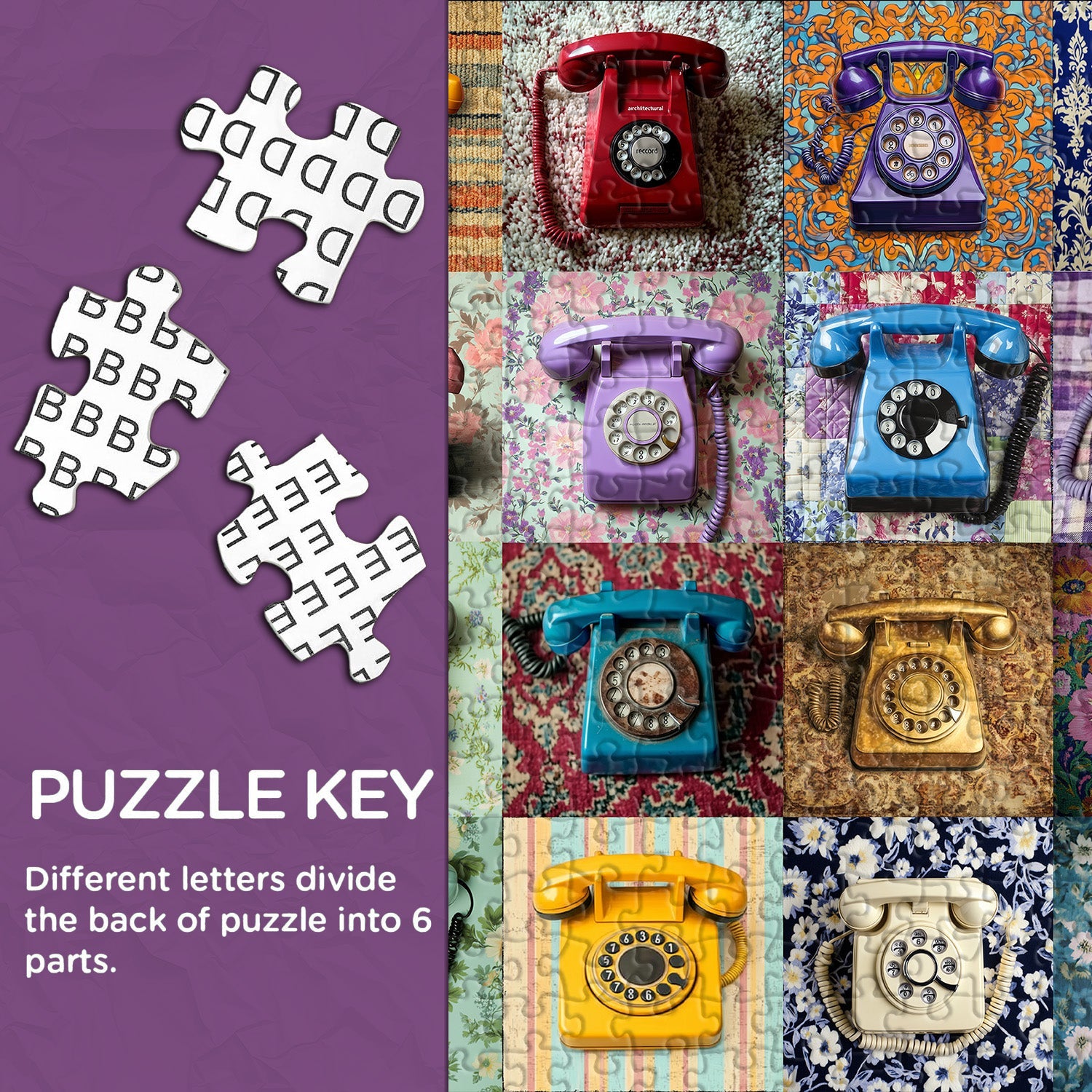 Retro Telephone Collage Jigsaw Puzzle 1000 Pieces