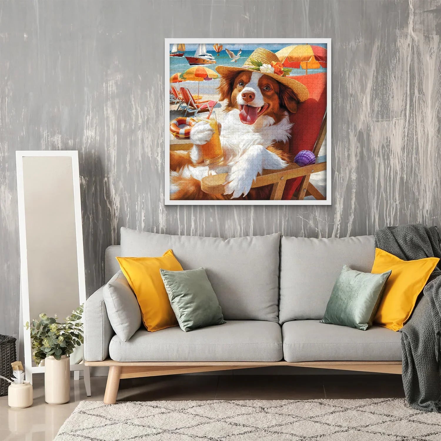 Puzzle de gabarit de vacances de Pup 1000 pièces