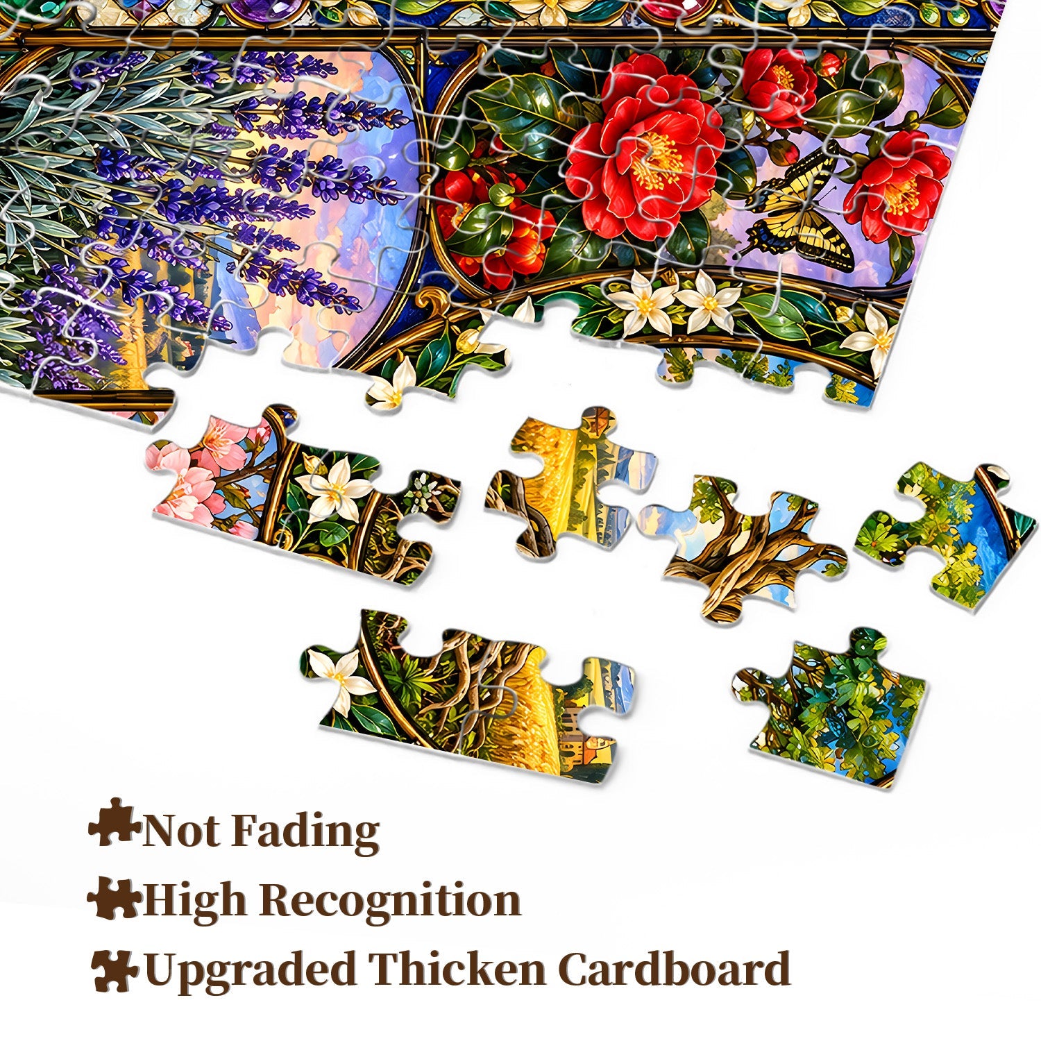 Stained Glass Bloom Jigsaw Puzzle 1000 Pieces