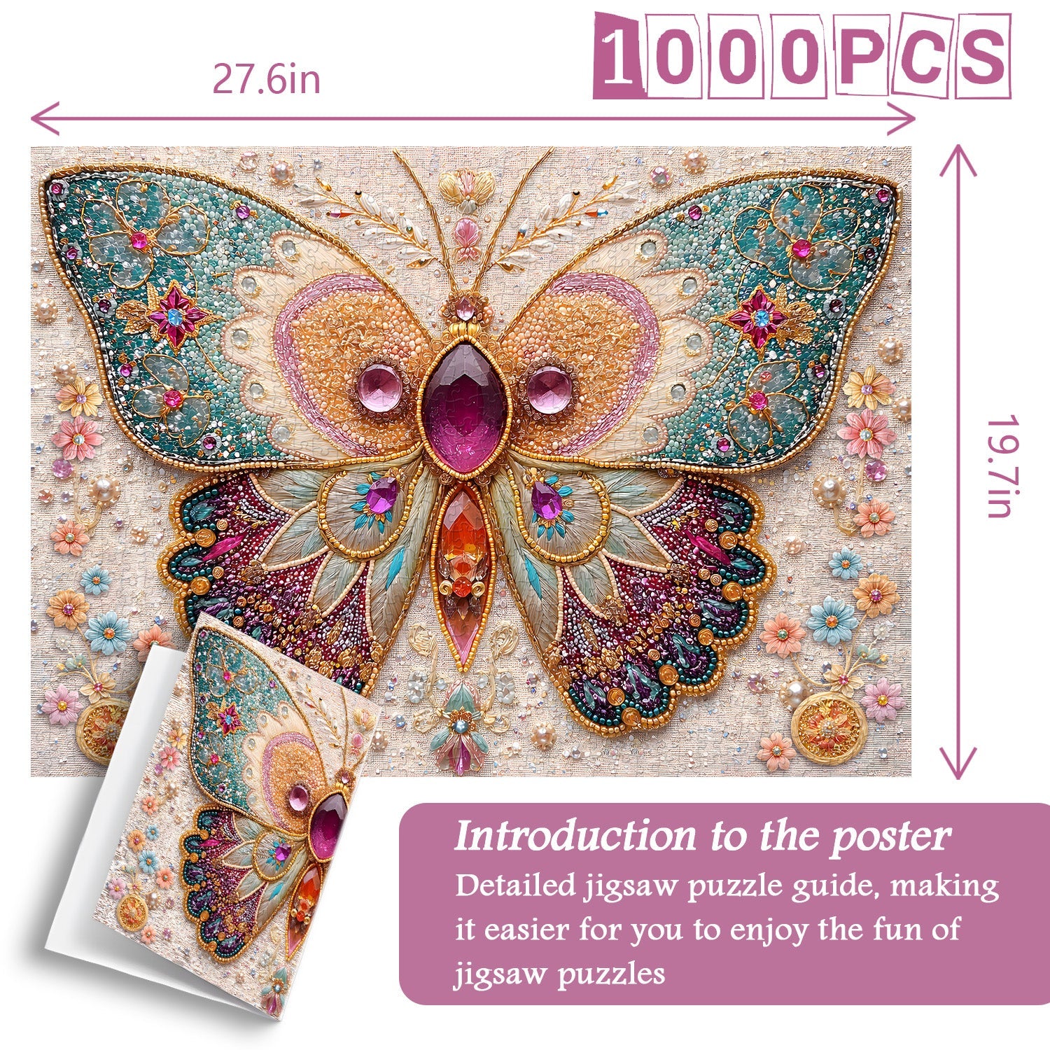 Puzzle con farfalla ingioiellata, 1000 pezzi