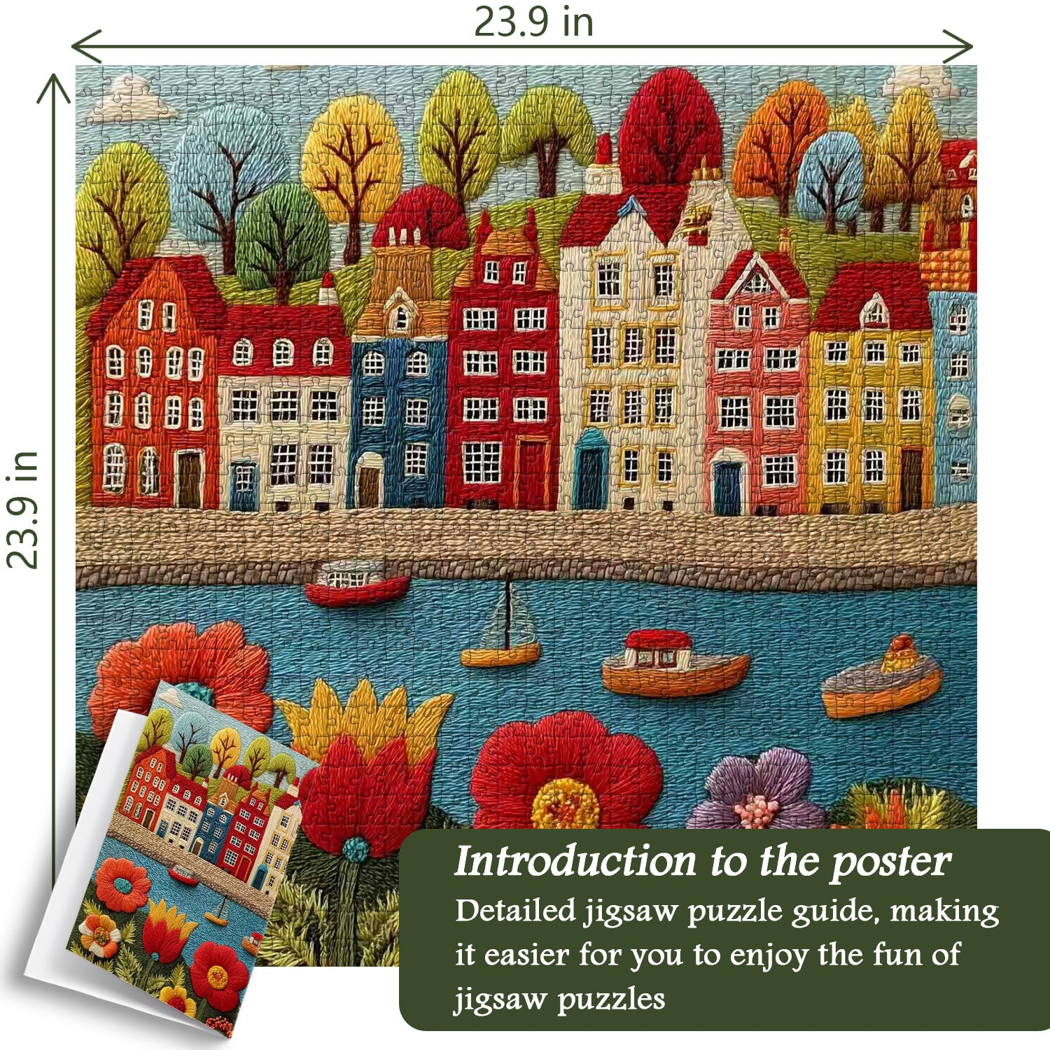 Puzzle con fiume in fiore, 1000 pezzi