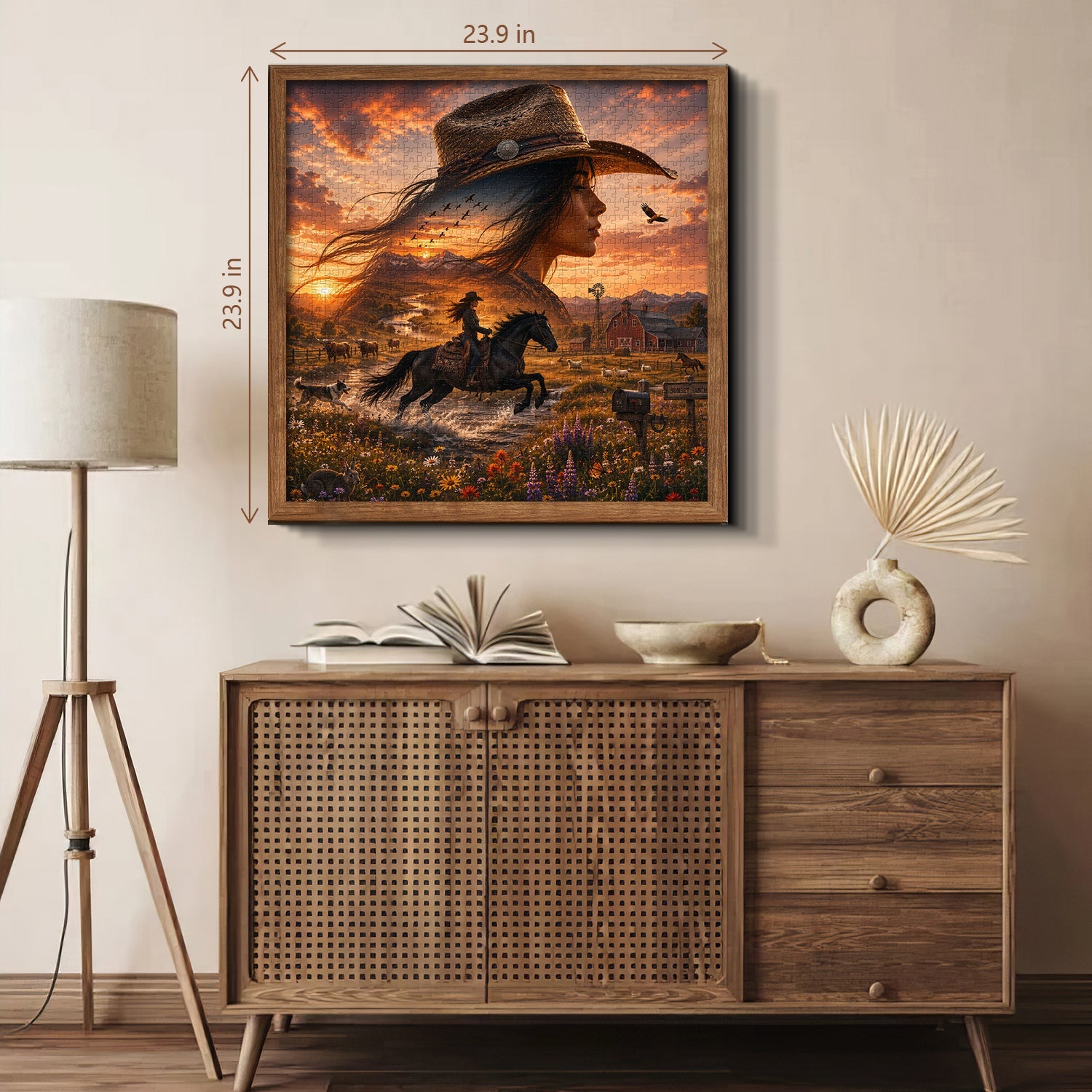 Western Rider Glow Flag Jigsaw Puzzle 1000 Pieces