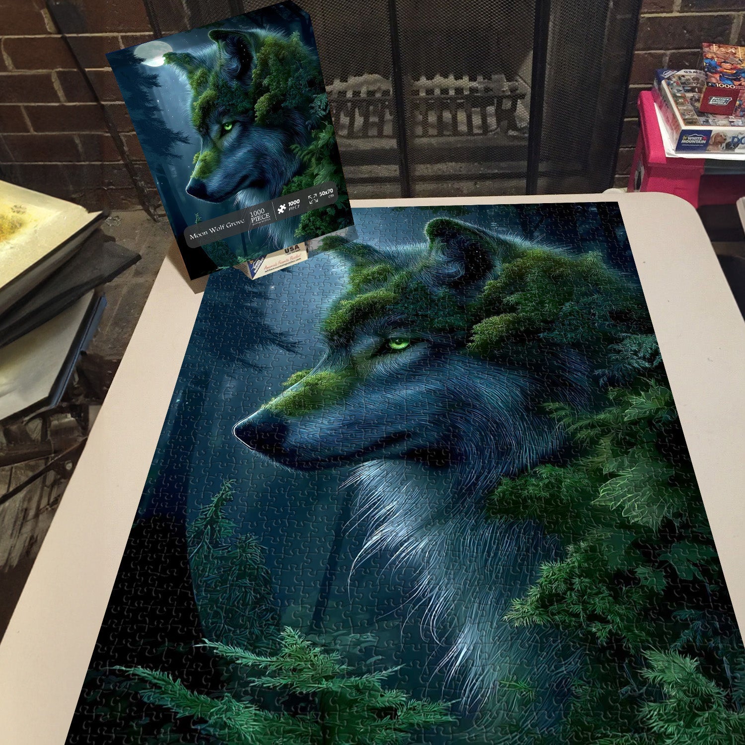 Mond Wolf Grove Puzzle 1000 Teile