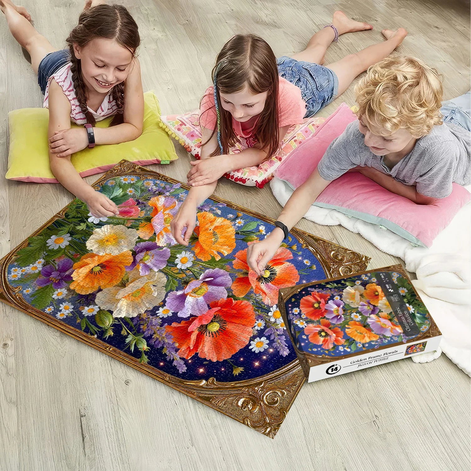 Golden Frame Florals Jigsaw Puzzle 1000 Pieces