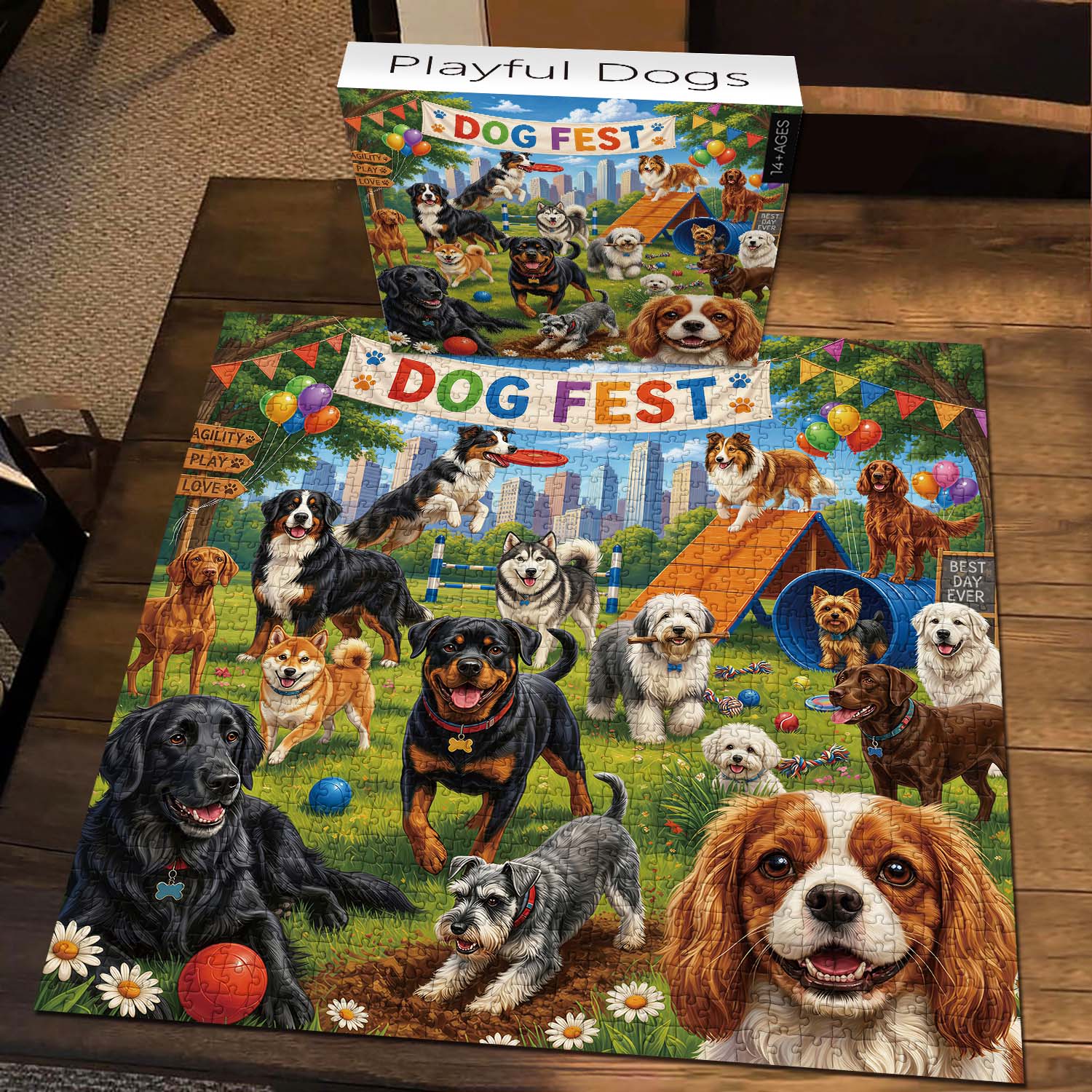 Playful Dogs Jigsaw Puzzle 1000 Pieces