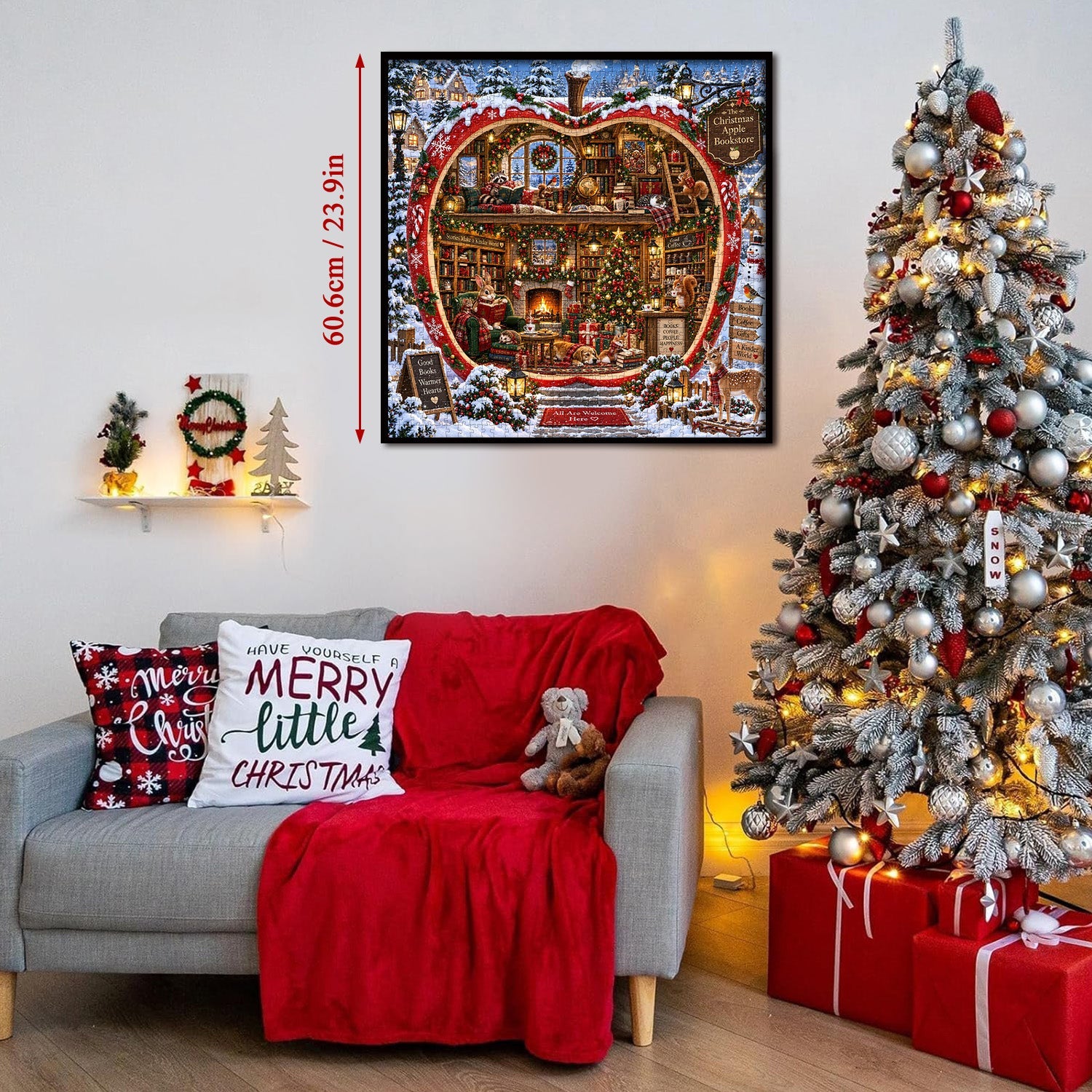 Christmas Apple Bookstore Jigsaw Puzzle 1000 Pieces