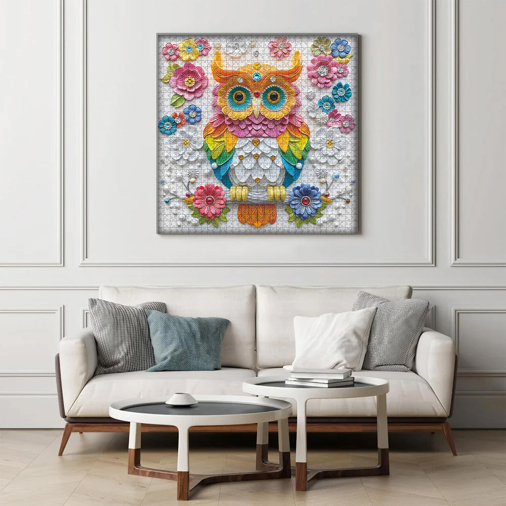 Floral Symphony Owl Jigsaw Puzzle 1000 Pieces