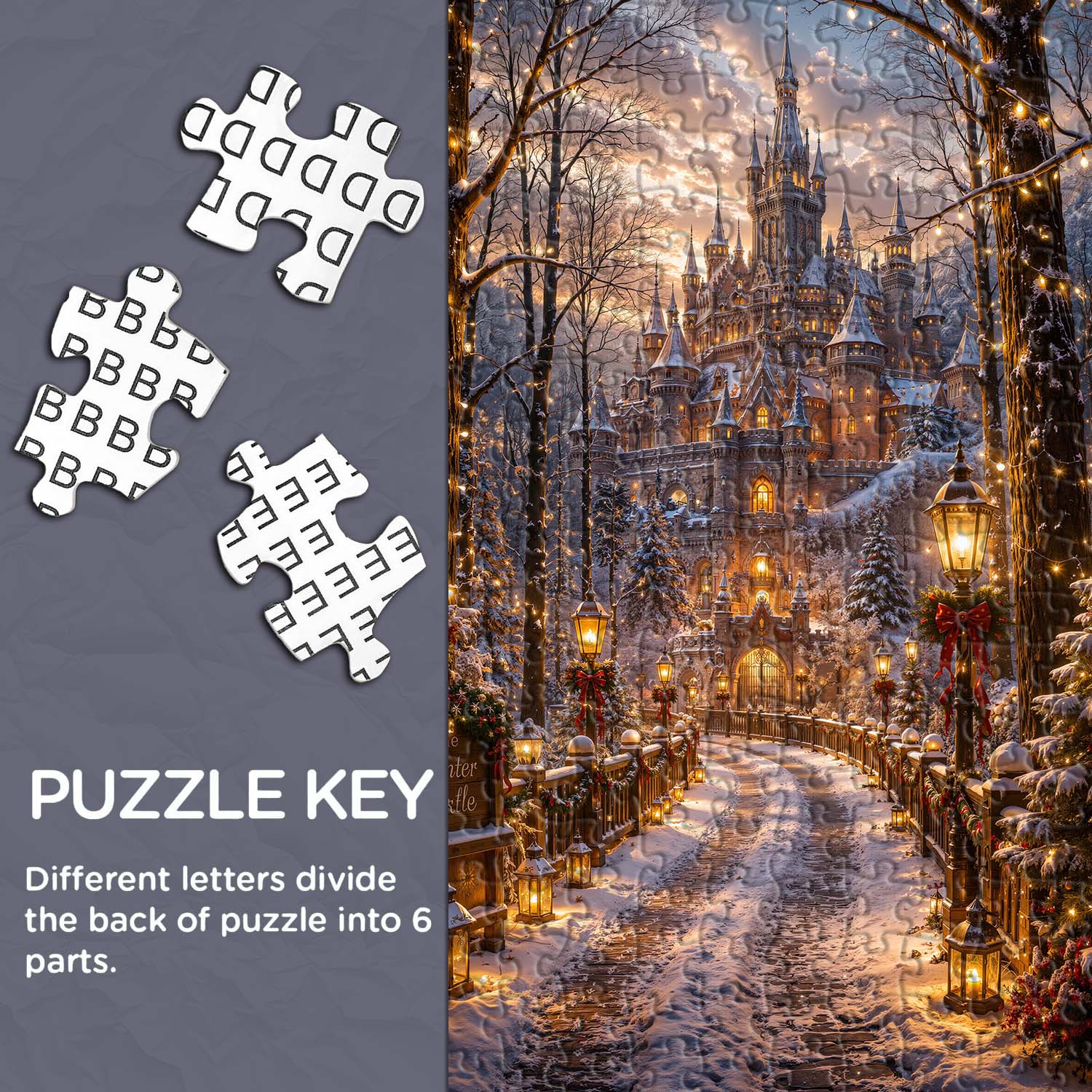 Winter Castle Glow Jigsaw Puzzle 1000 Pieces
