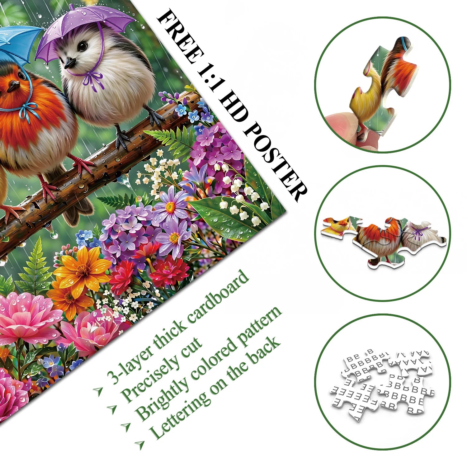 Puzzle Rainy Birds 1000 pezzi