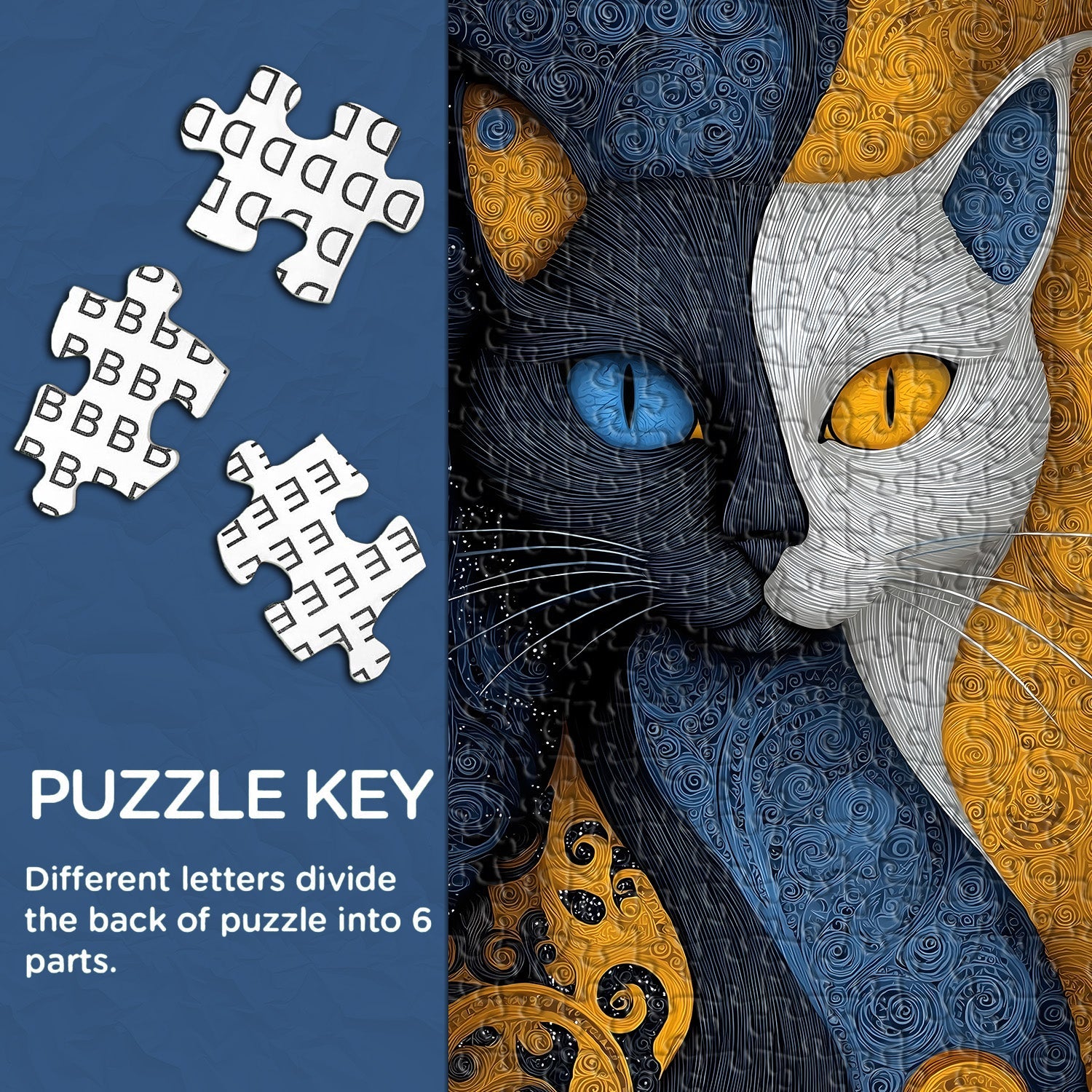 Blue Gold Gaze Jigsaw Puzzle 1000 Pieces