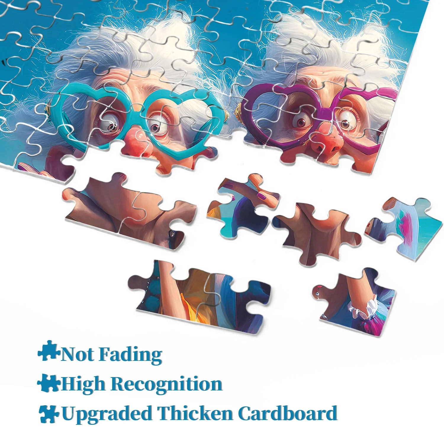 Rompecabezas de la abuela de la sonrisa de la playa 1000 piezas