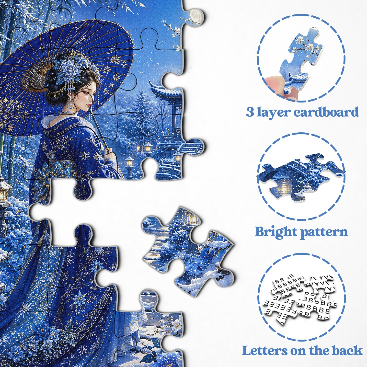 Snow Moon Garden Jigsaw Puzzle 1000 Pieces