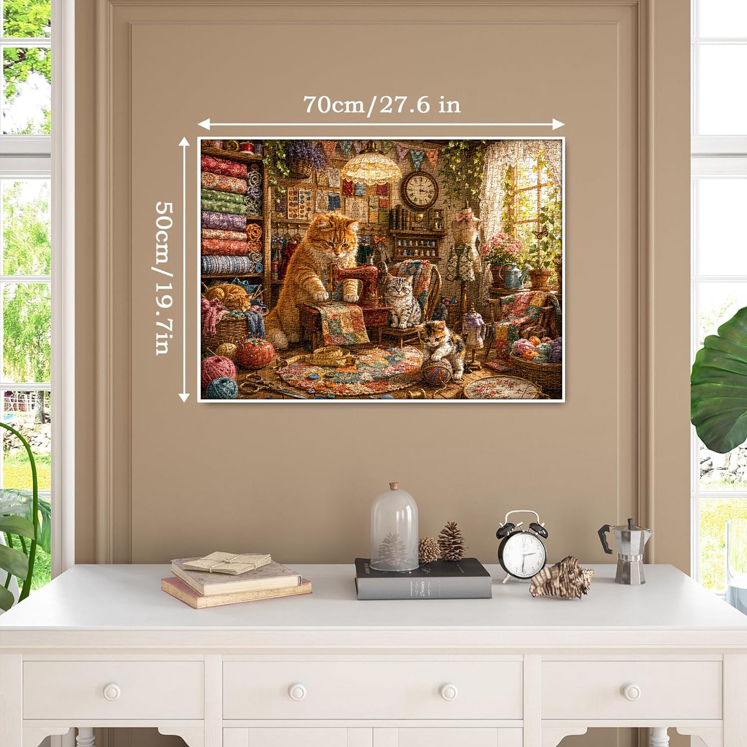 Sewing Cat Cottage Jigsaw Puzzle 1000 Pieces
