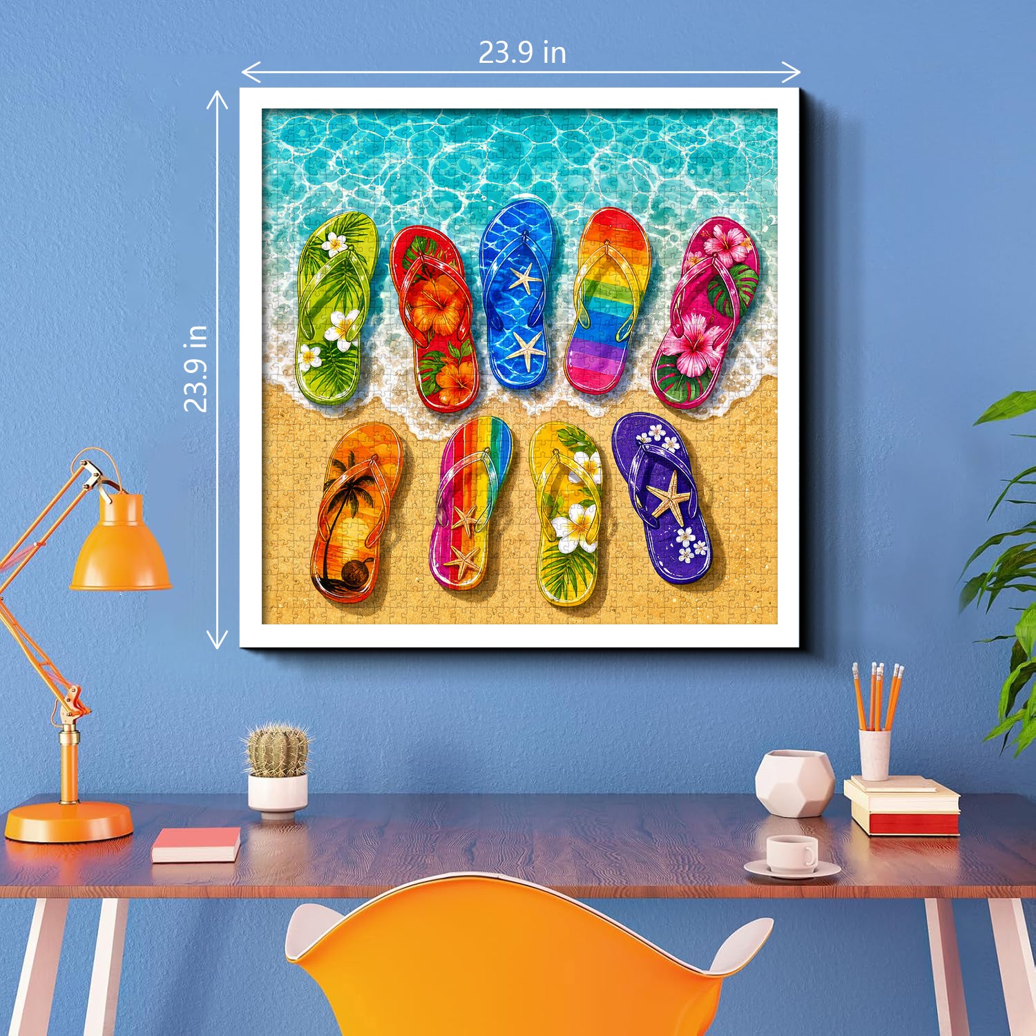 Buntes Sommer-Flip-Flops-Puzzle 1000 Teile