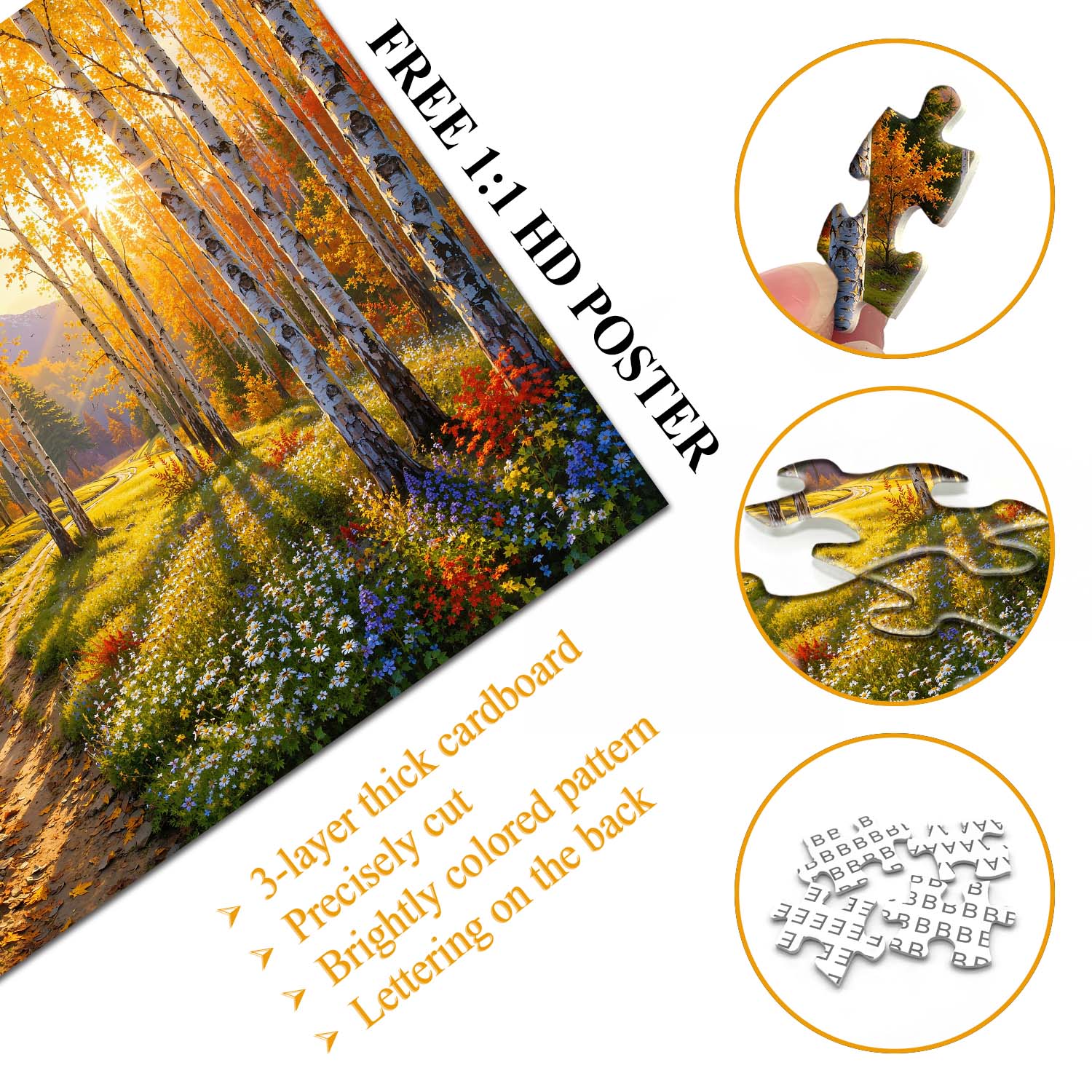 Fall Birch Stream Jigsaw Puzzle 1000 Pieces
