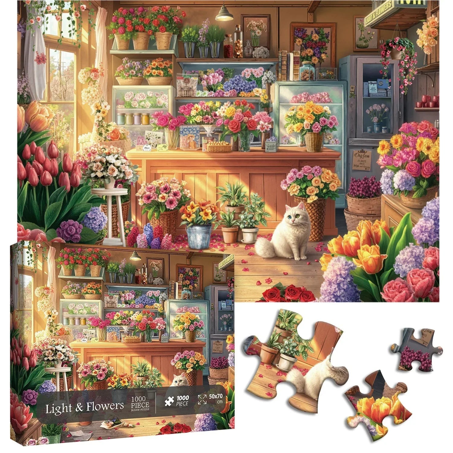 Puzzle léger et fleurs Puzzle 1000 pièces