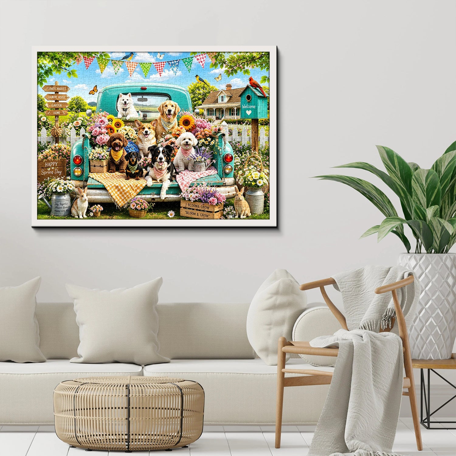 Truck Full Puppies Jigsaw Puzzle 1000 Pieces