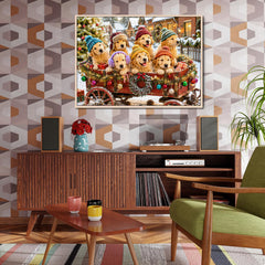 Puppy Christmas Wagon Jigsaw Puzzle 1000 Pieces