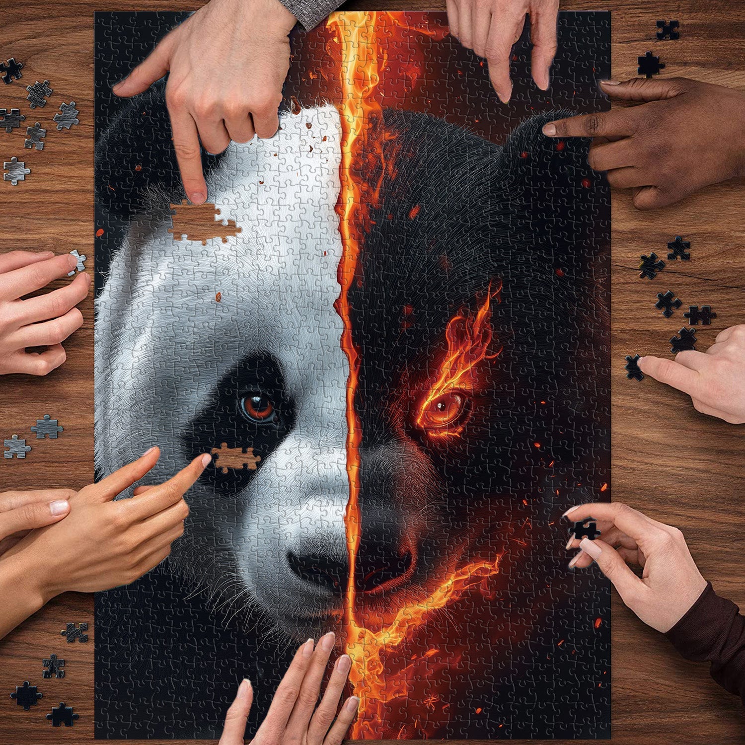 Fire Realm Panda Jigsaw Puzzle 1000 Pieces