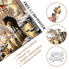 Sunset Winter Steeds Jigsaw Puzzle 1000 Pieces