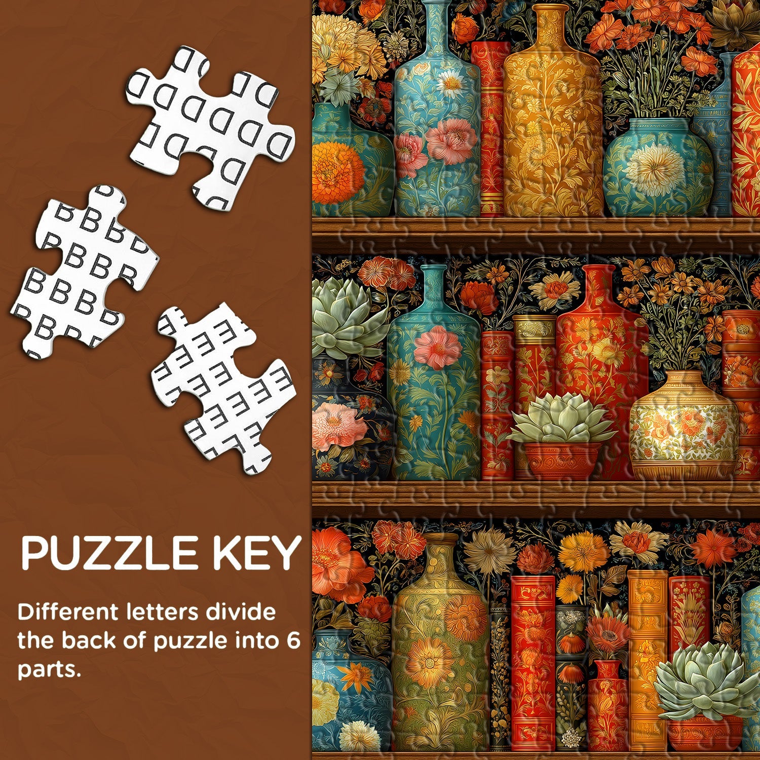 Blooming Bookshelf Jigsaw Puzzle 1000 Pieces