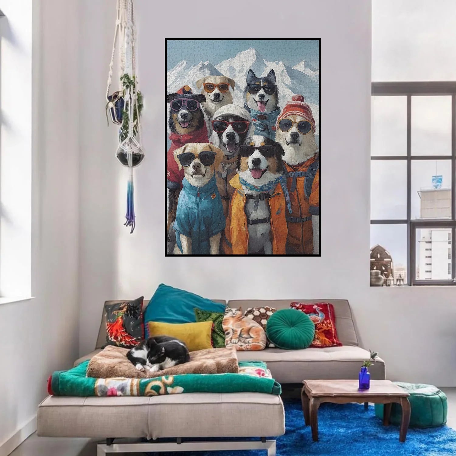 Équipe de ski dog puzzle 1000 pièces