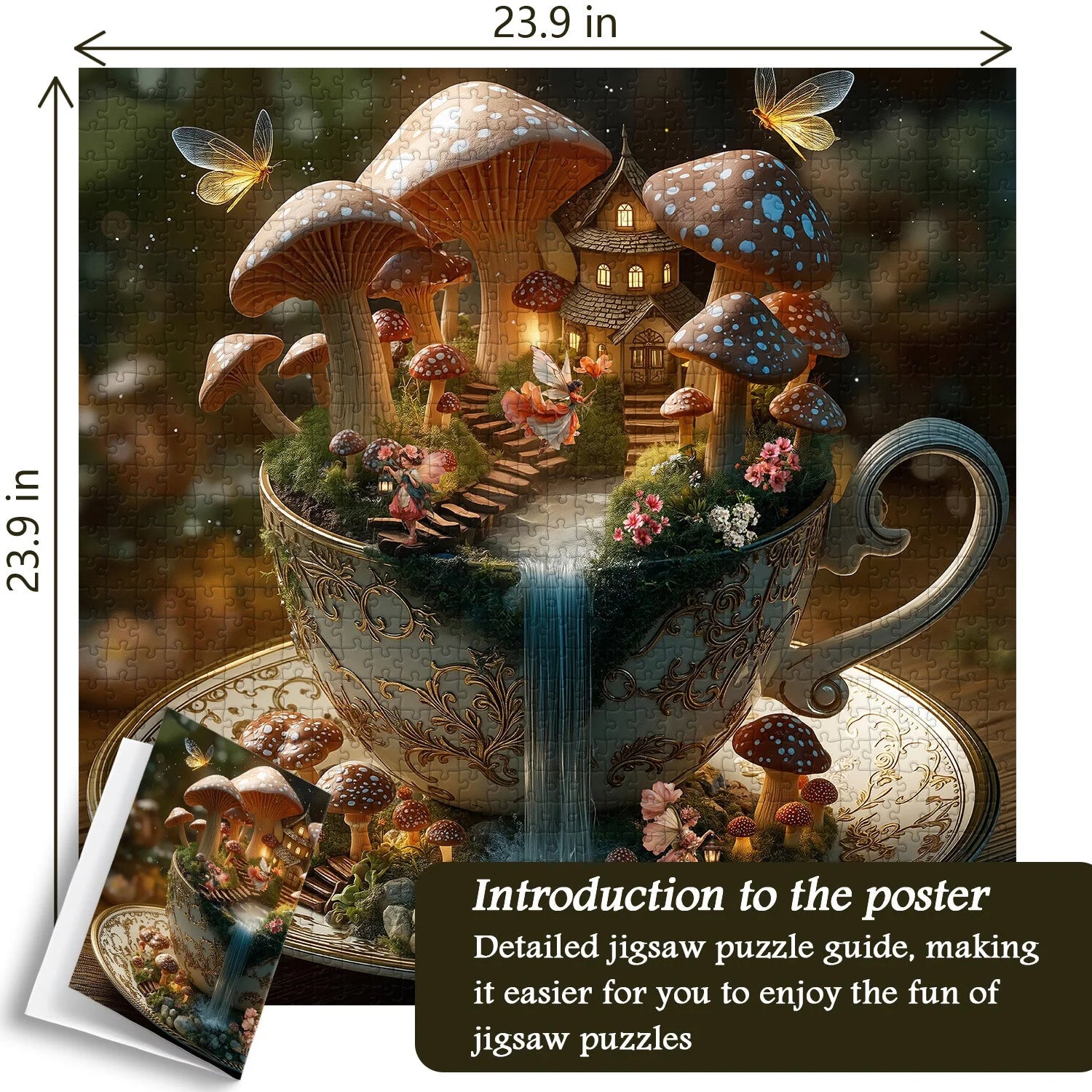 Rompecabezas de taza de té de setas, 1000 piezas