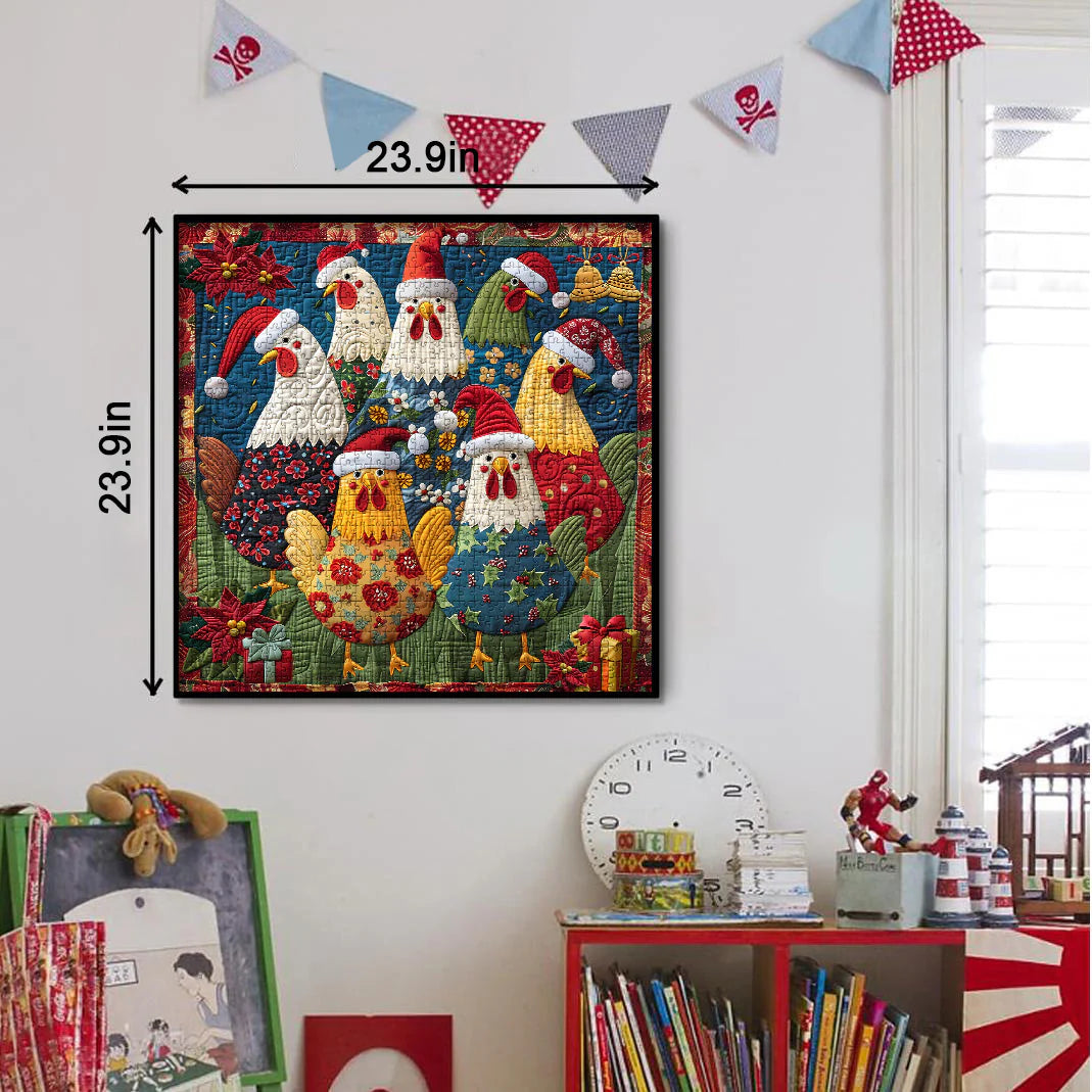 Mignon poulets de Noël puzzle 1000 pièces