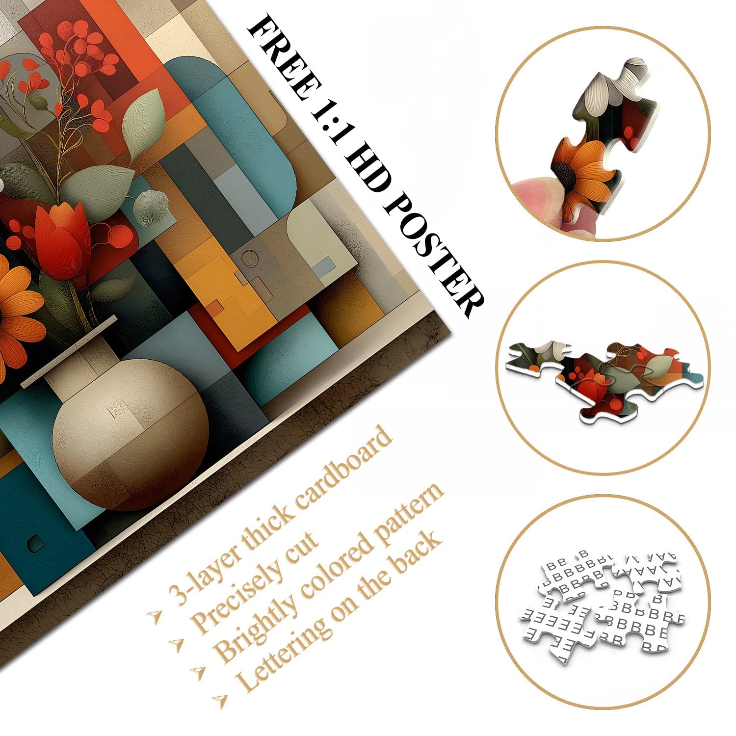 Geometric Floral Rhythm Jigsaw Puzzle 1000 Pieces