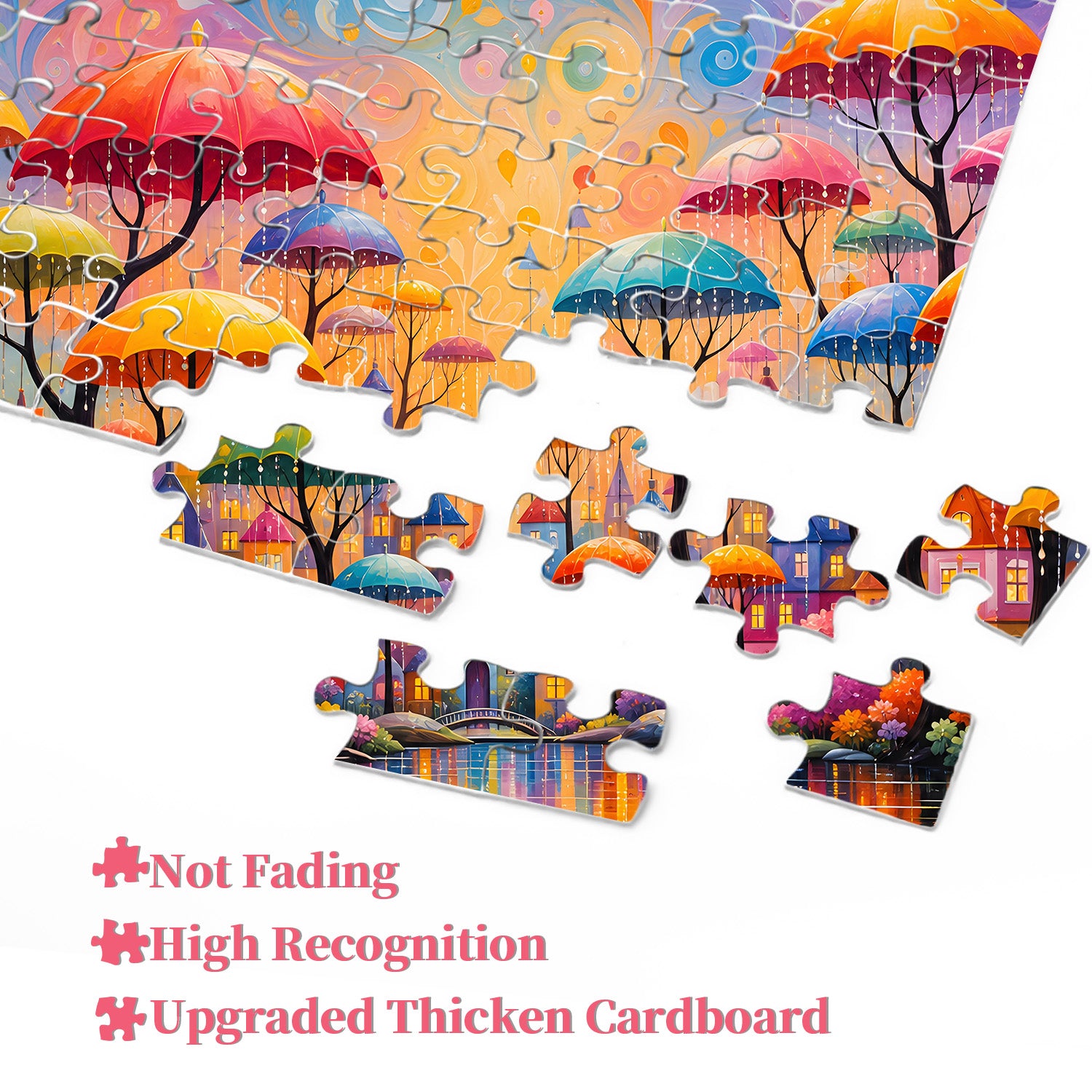 Puzzle stravagante della città dell'ombrello, 1000 pezzi