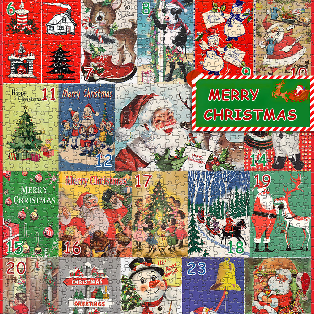 Vintage Christmas Advent Calendar Jigsaw Puzzle 1000 Pieces