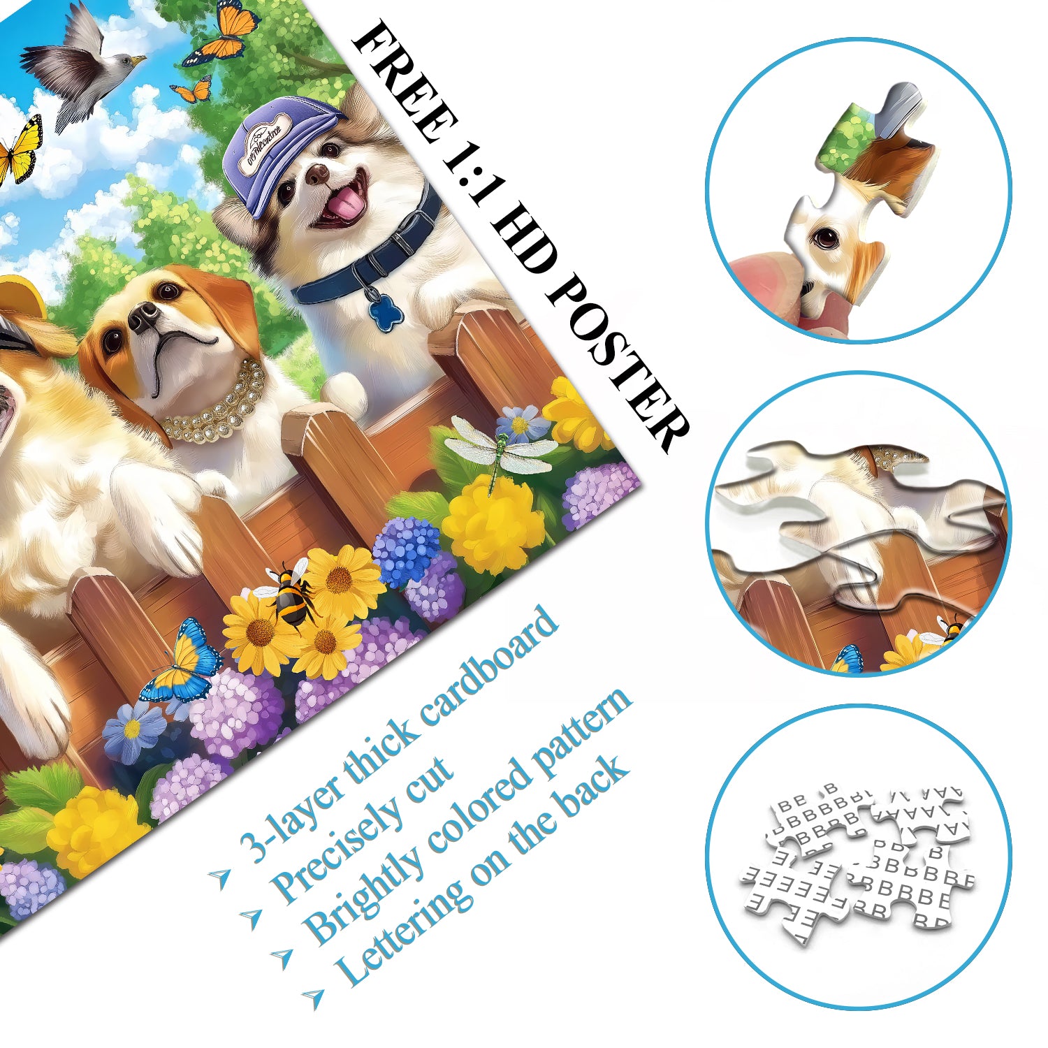 Kawaii Dog Squad Jigsaw Puzzle 1000 Pieces