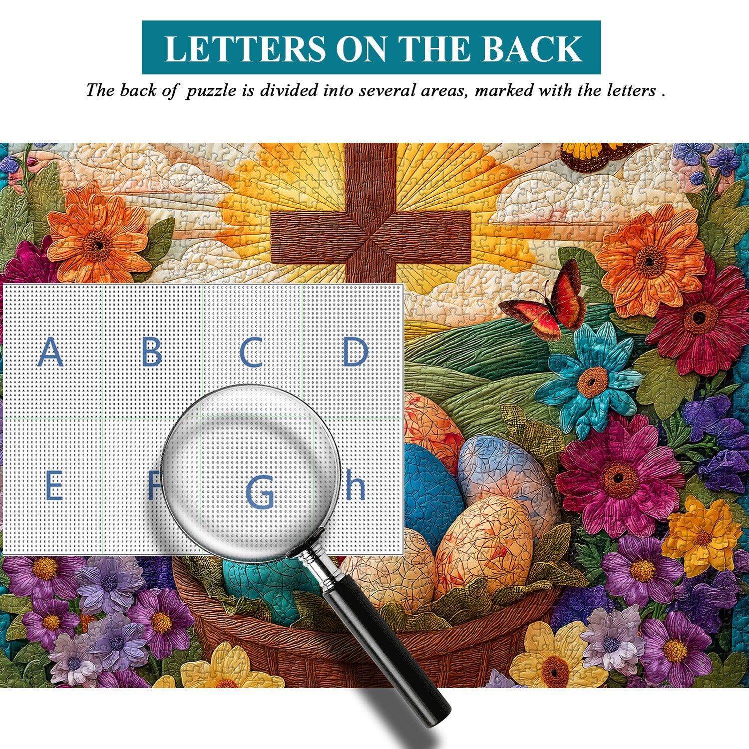 Puzzle Oeufs de Pâques et Croix 1000 pièces