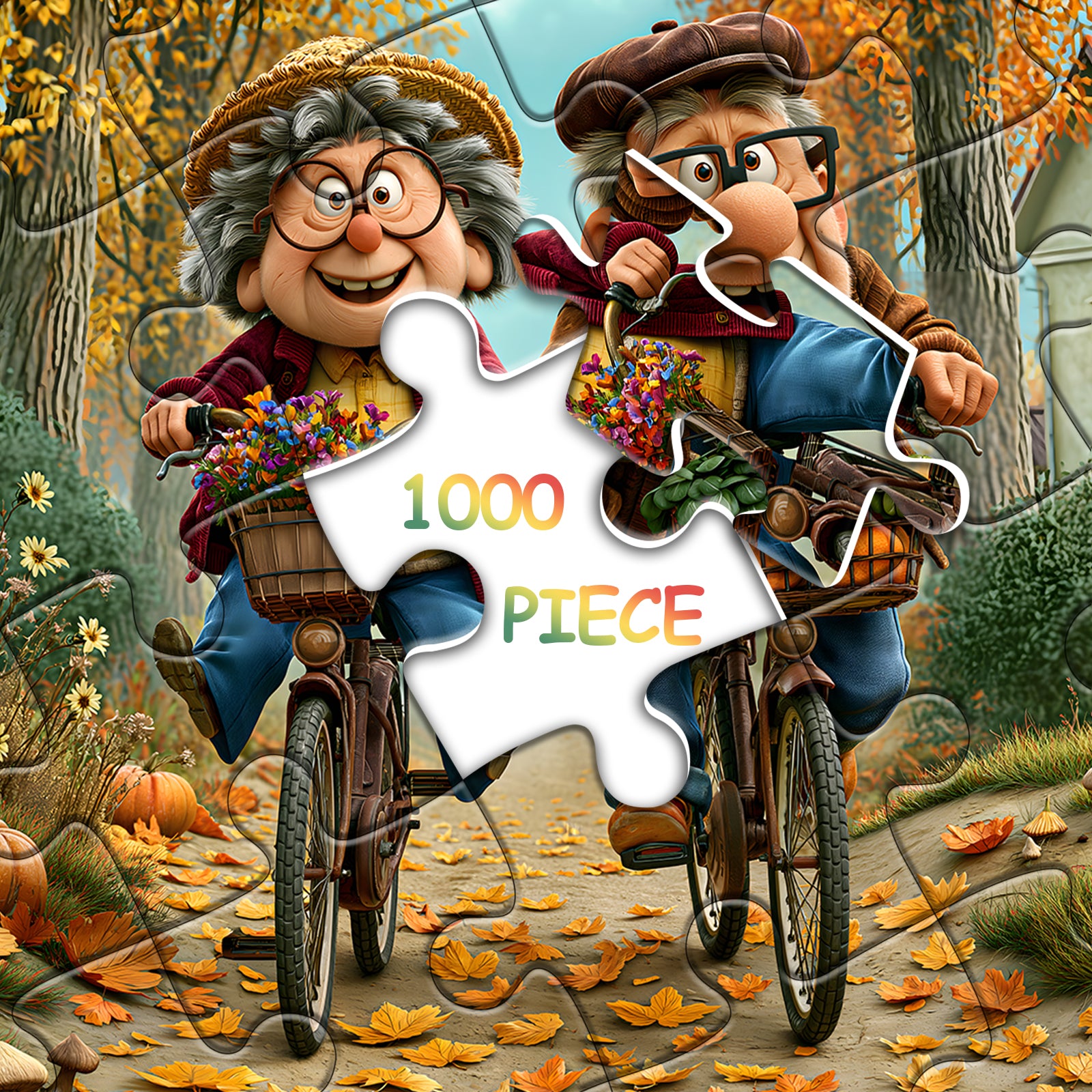 Golden Autumn Ride Jigsaw Puzzle 1000 Pieces