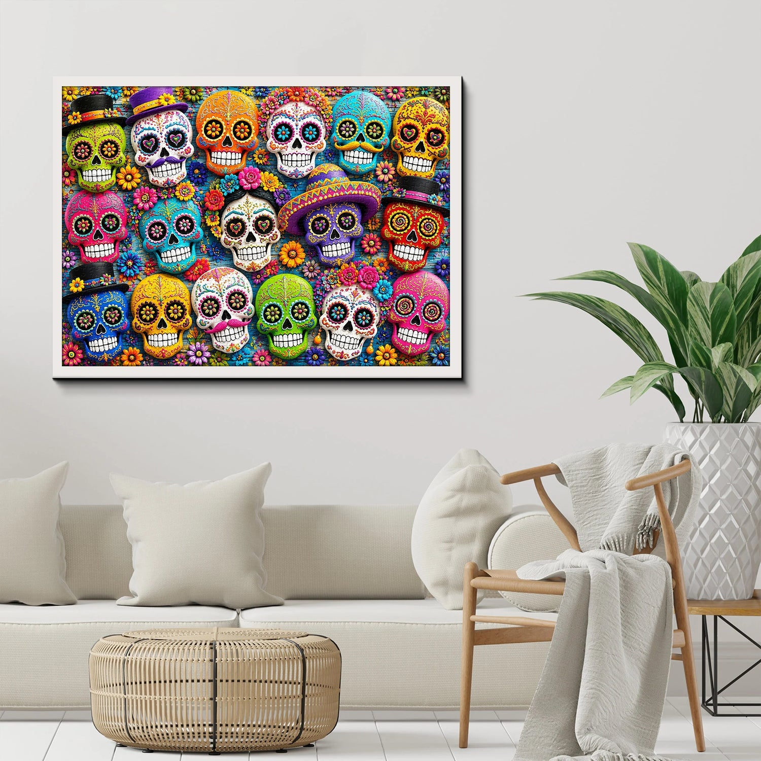 Colourful Sugar Skull Jigsaw Puzzle 1000 Pieces